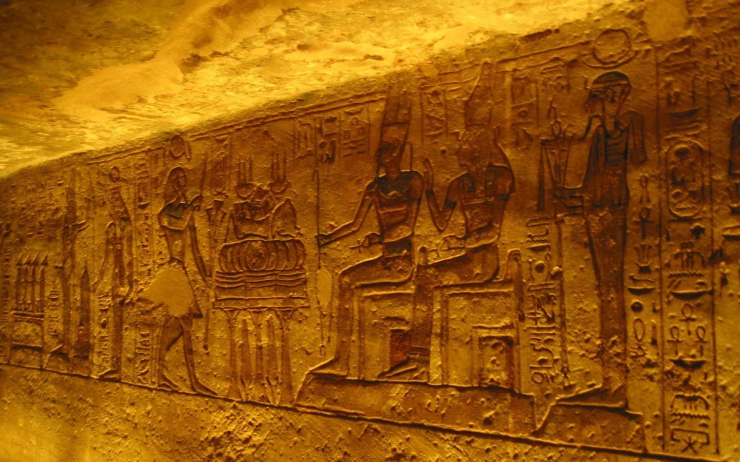 Abu Simbel Temple's Interior Wall Art Background