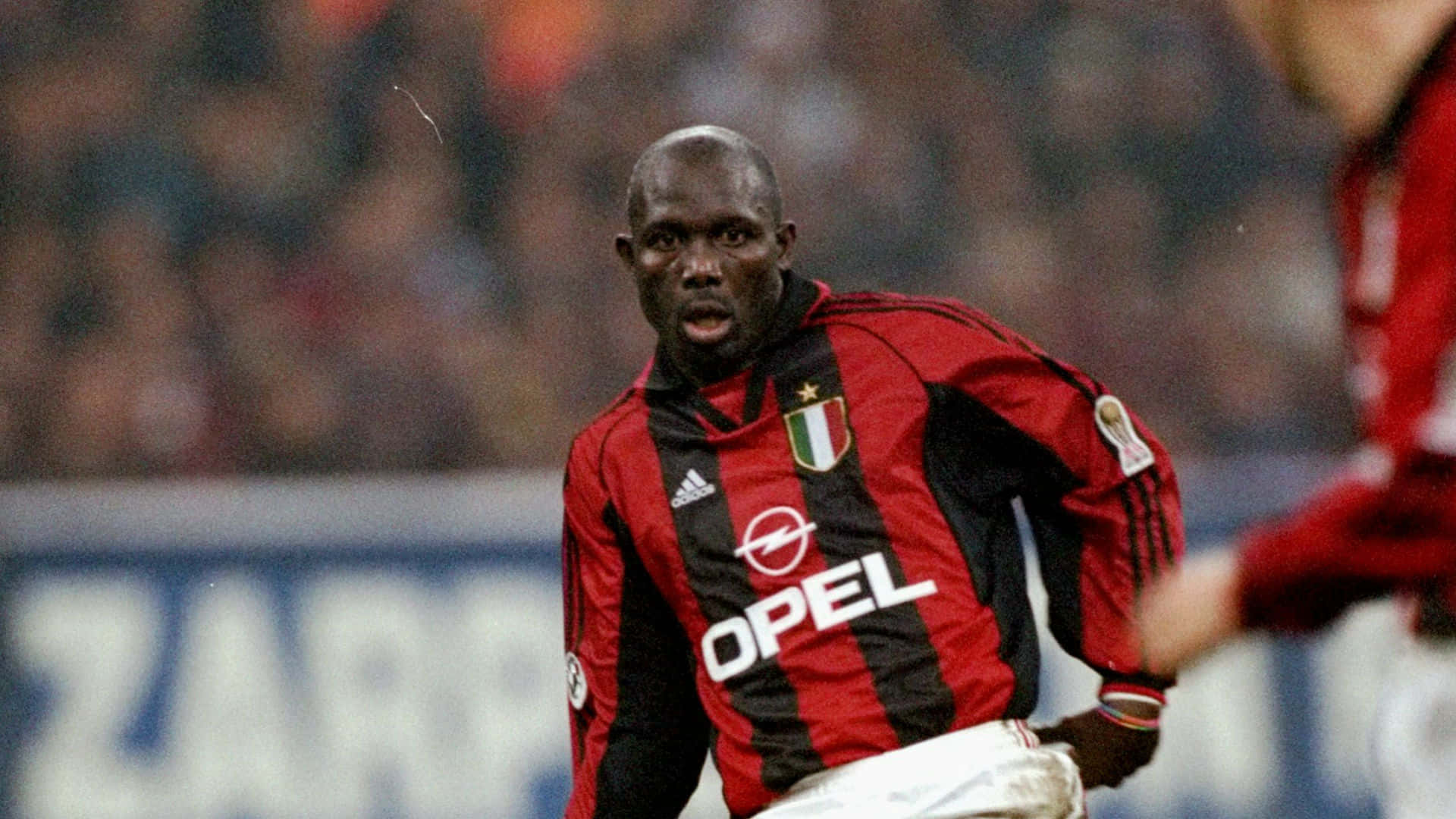 Ac Milan Legend George Weah In Action Background