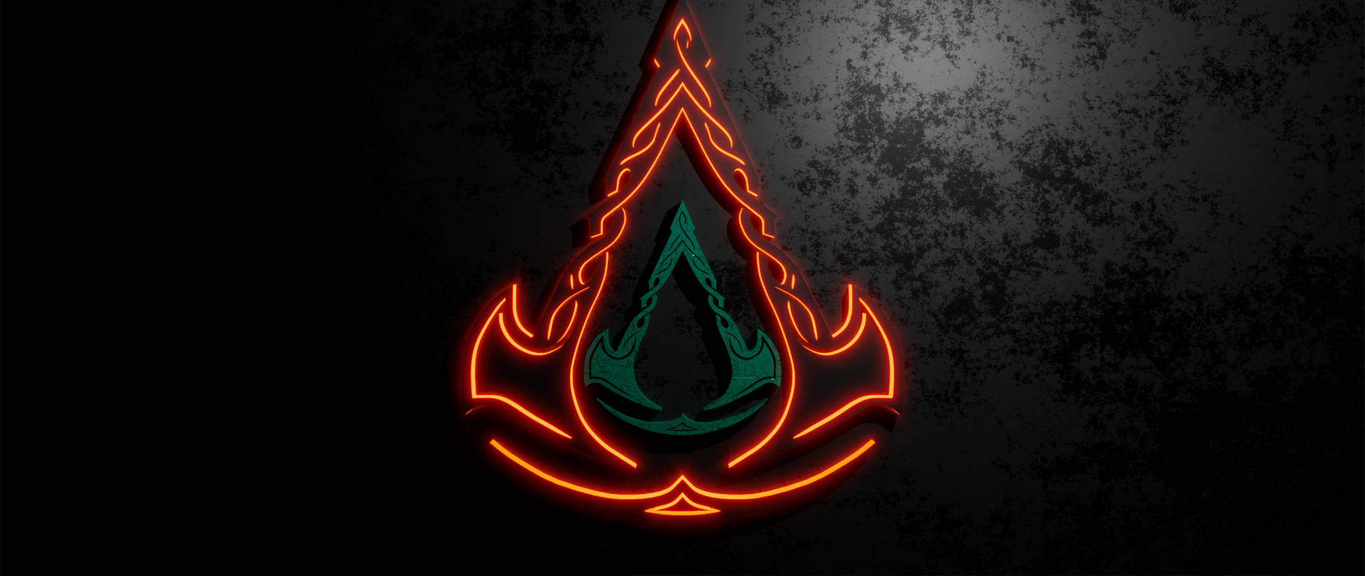 Ac Valhalla Neon Light Logo Background