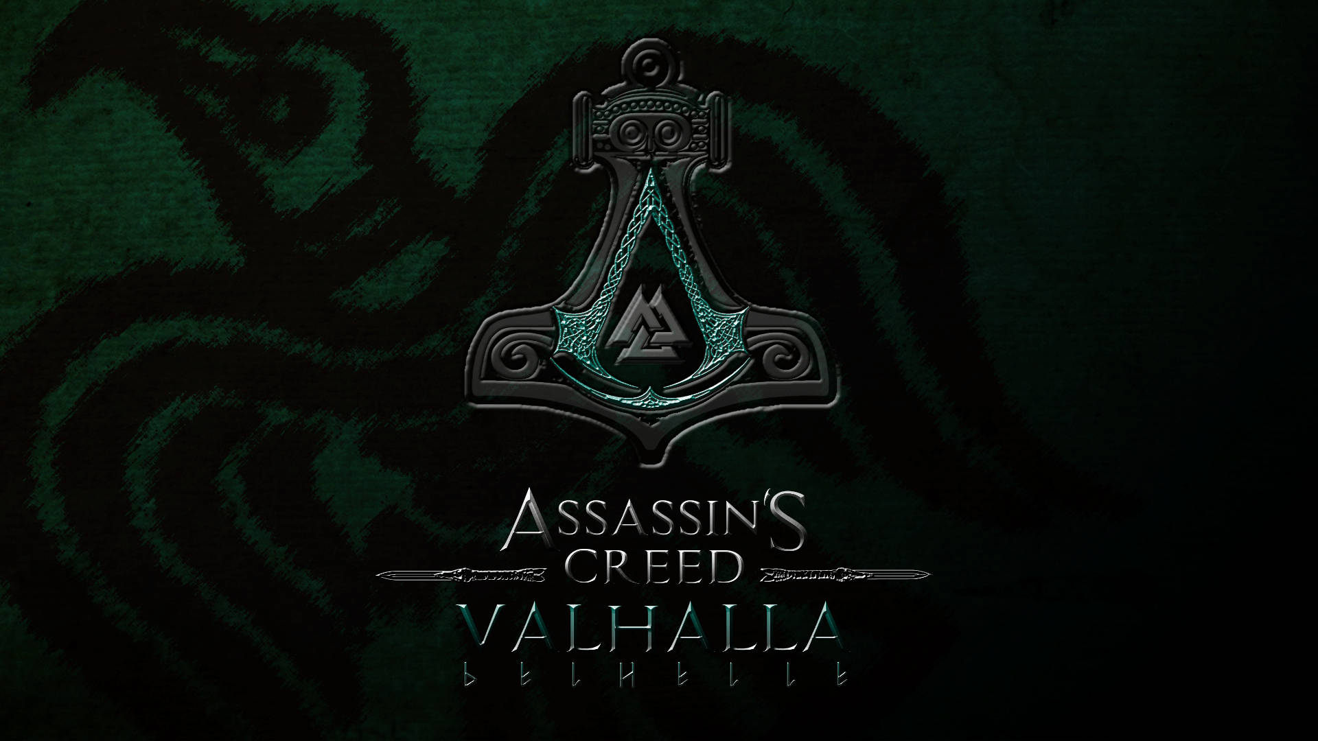 Ac Valhalla Stylised Viking Logo Background