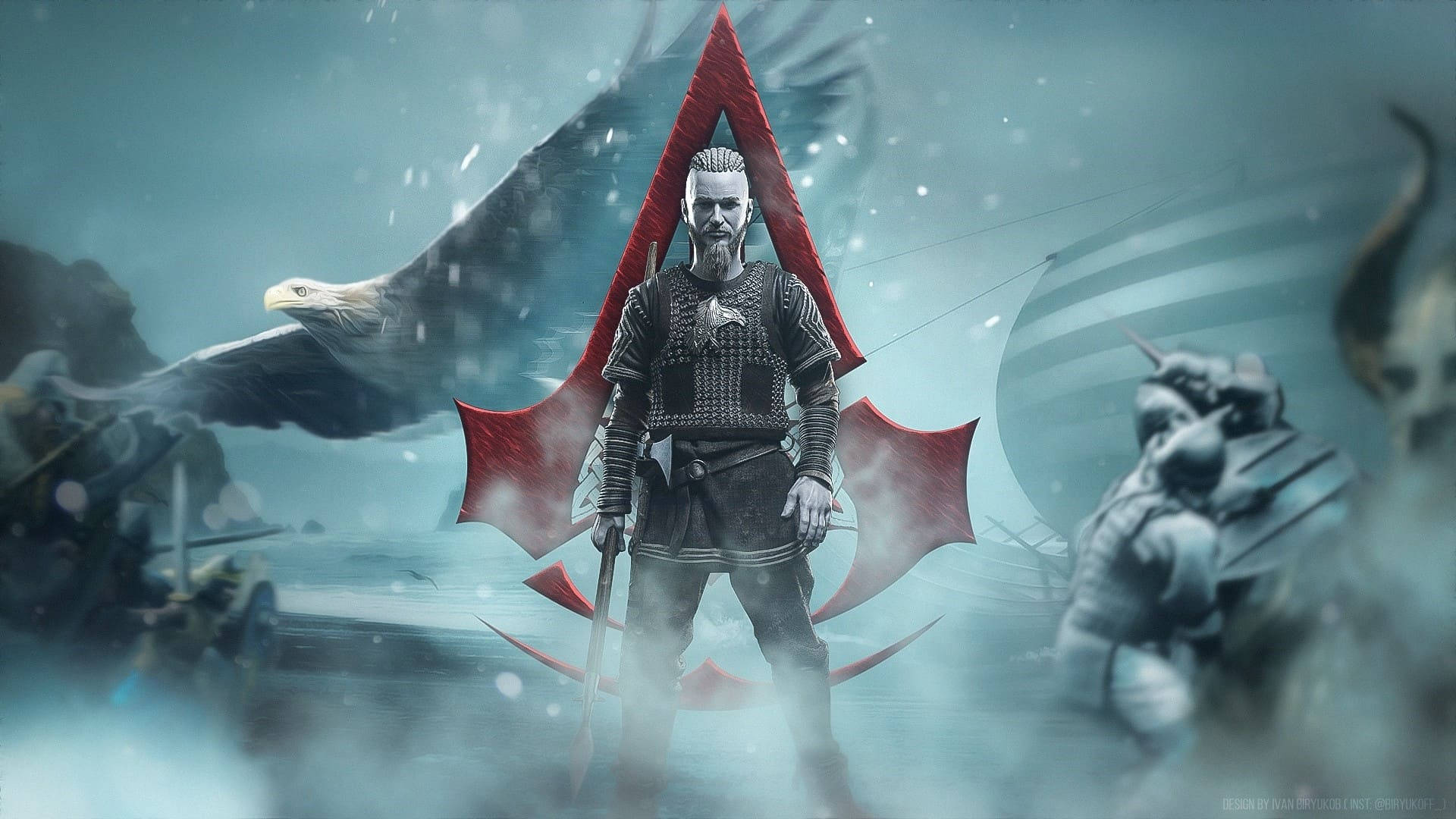 Ac Valhalla Viking Ragnar Background