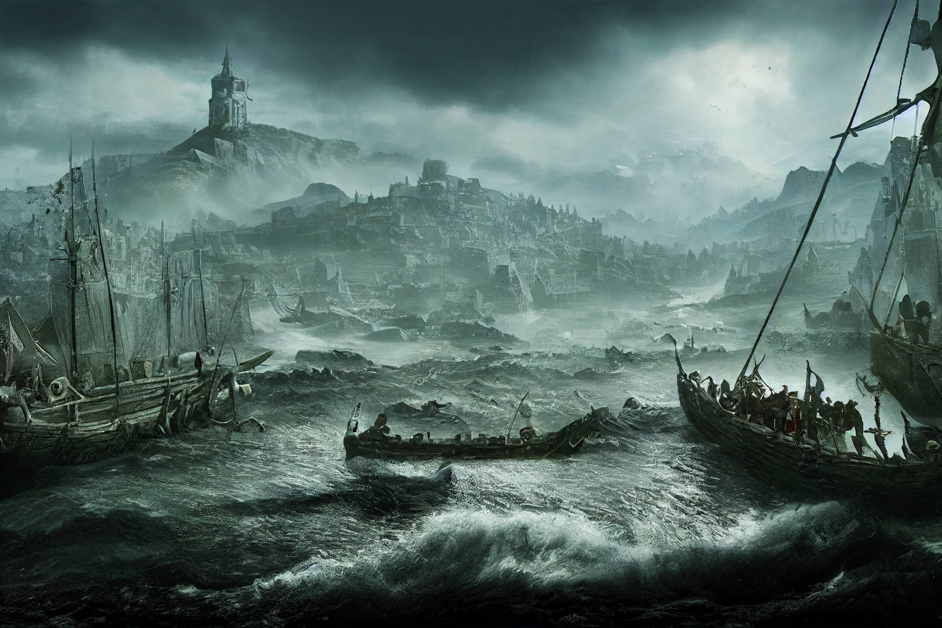 Ac Valhalla Viking Ships Background