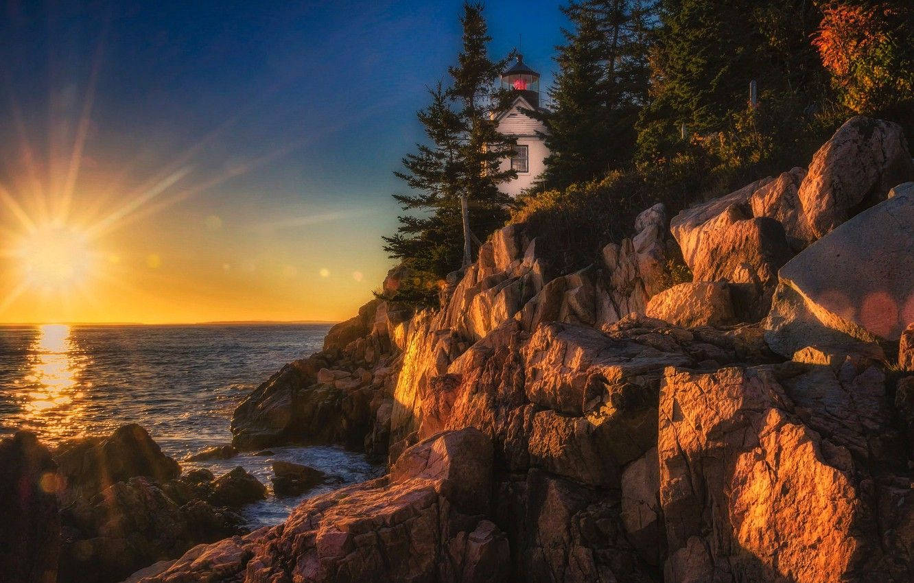 Acadia National Park Bright Sunset