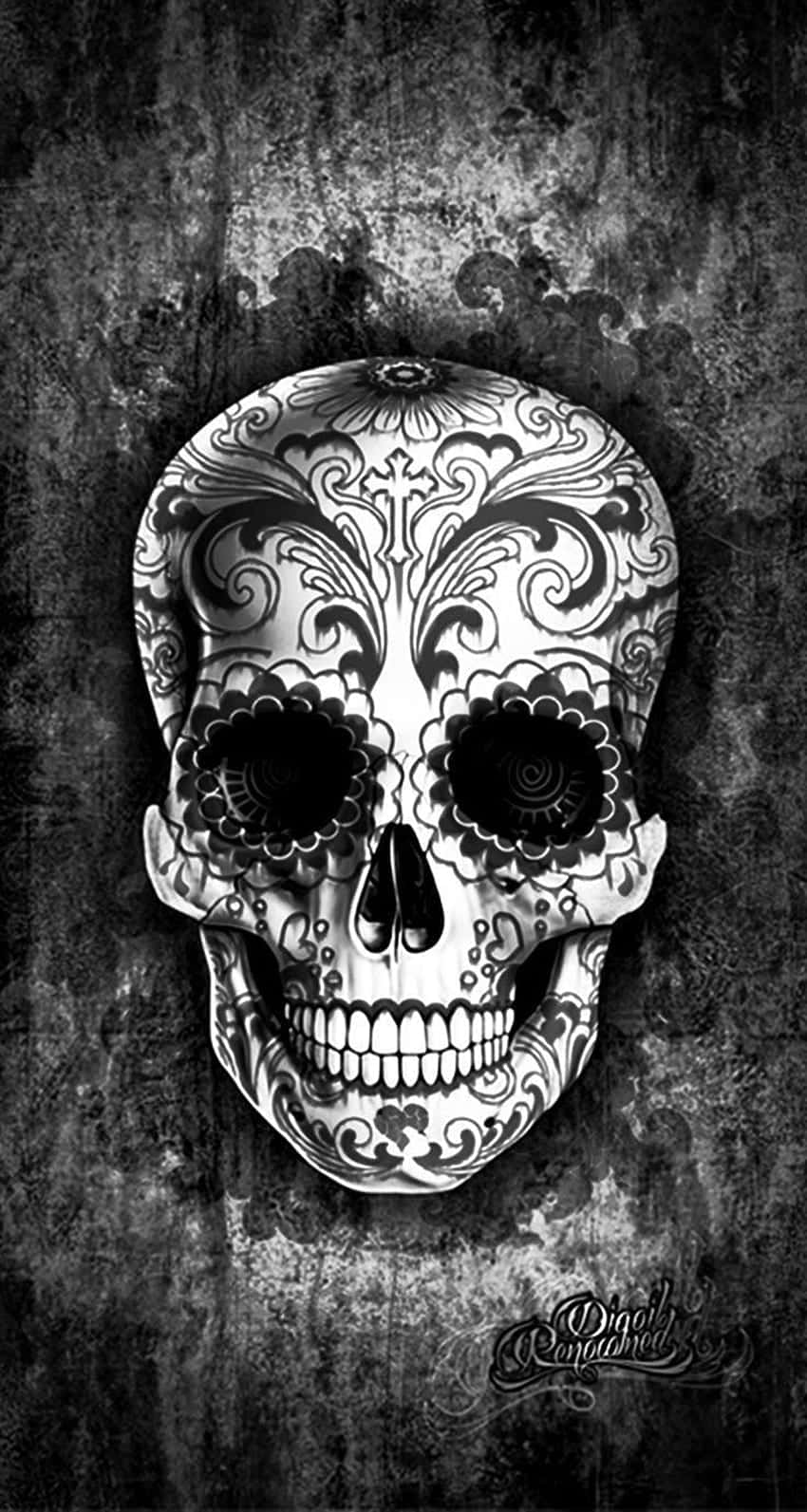 Accessorize Your Phone With A Stylish Sugar Skull Background
