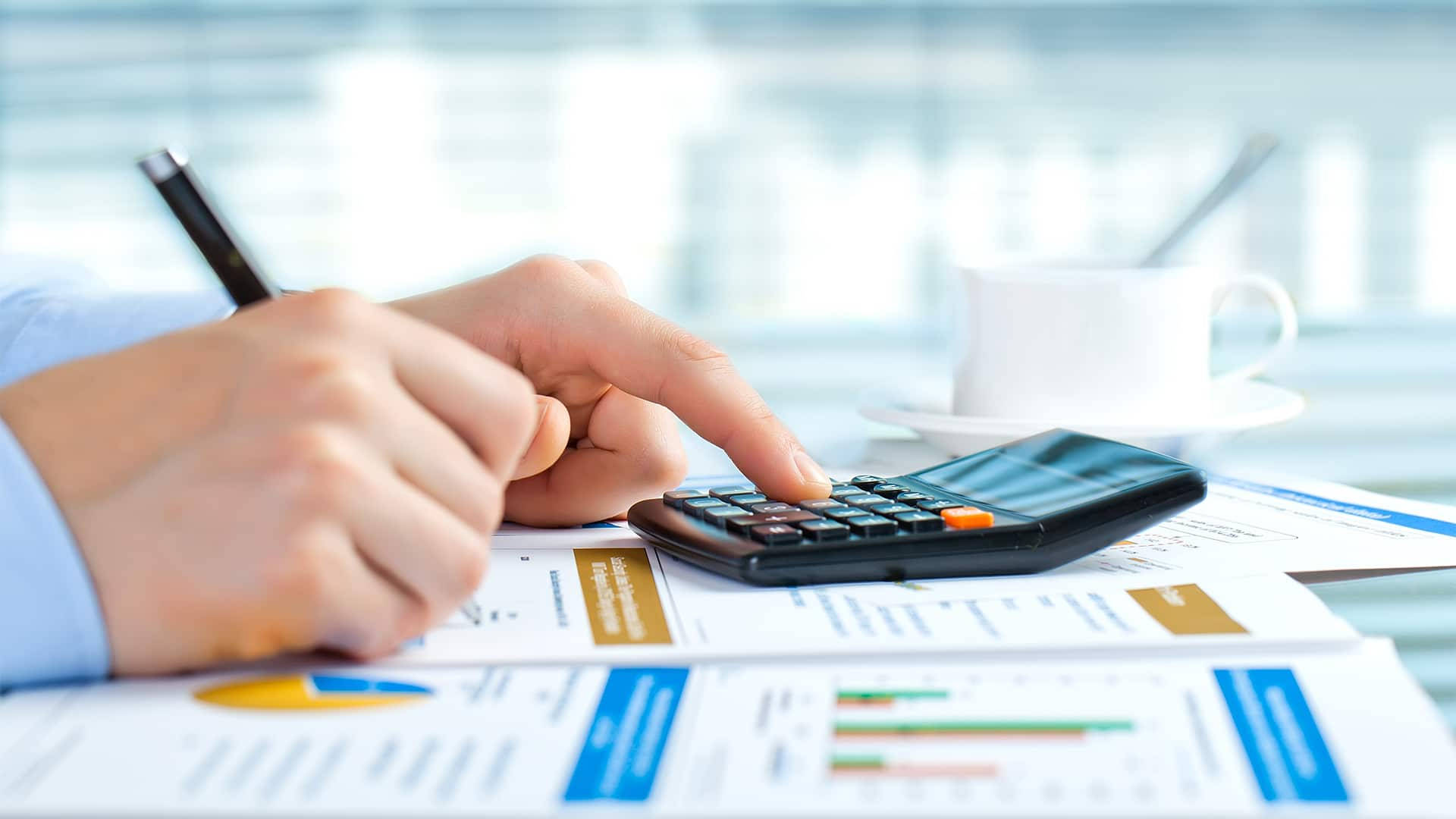 Accounting Charts And Calculator Background