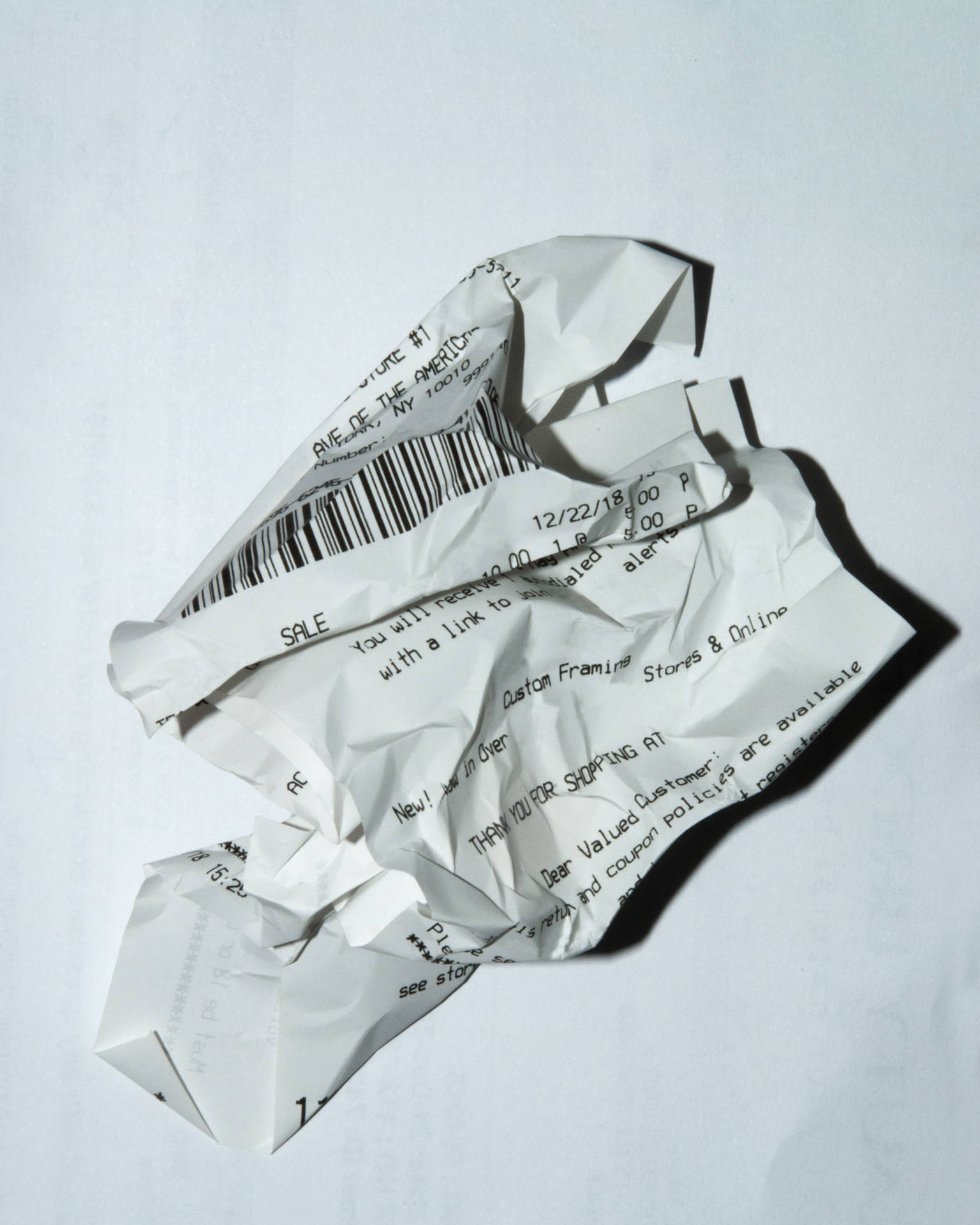 Accounting Crumpled Receipt