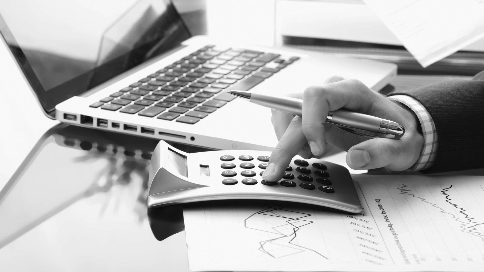 Accounting Devices Grayscale Background