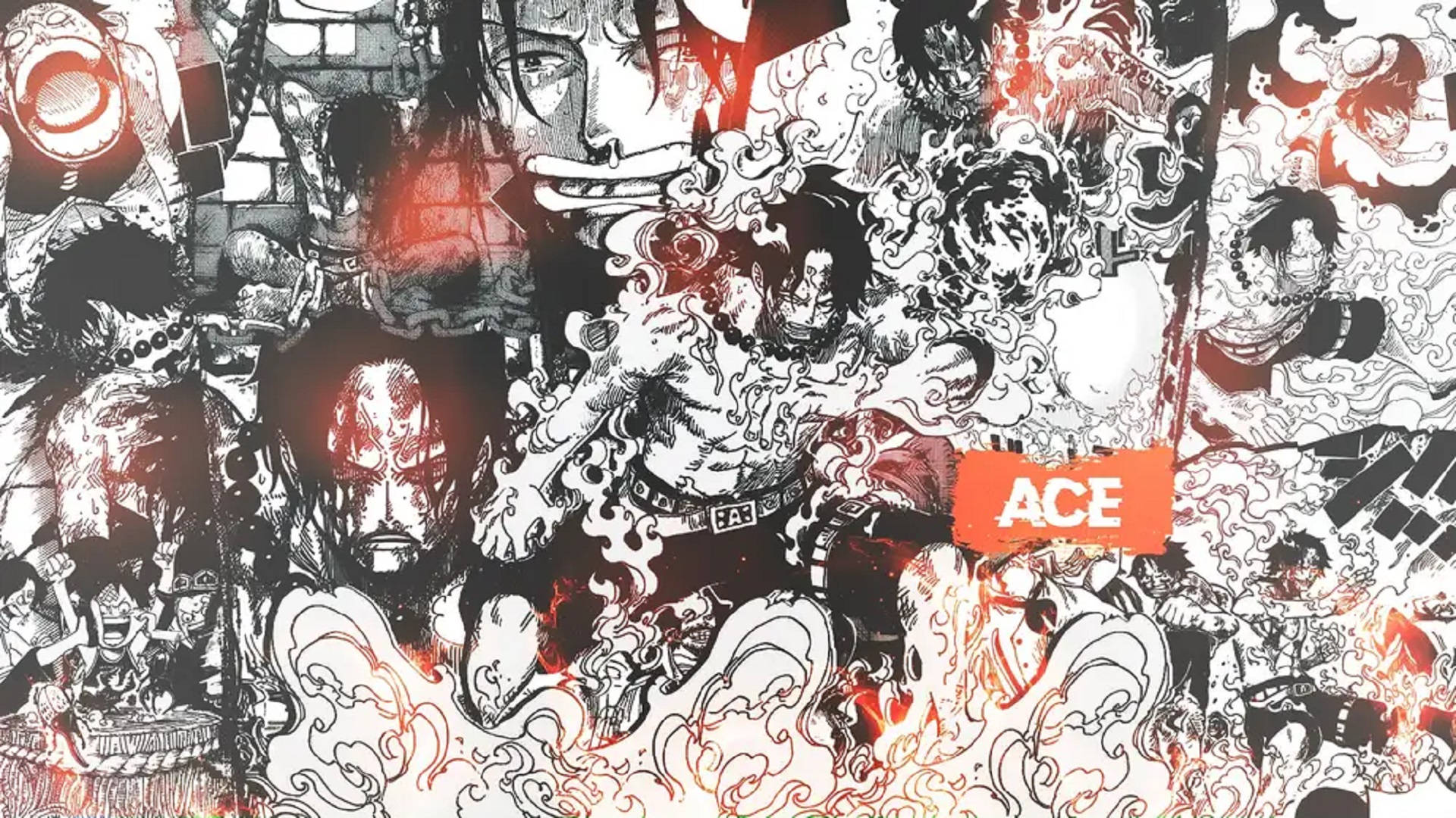 Ace And Luffy Manga Panel Background