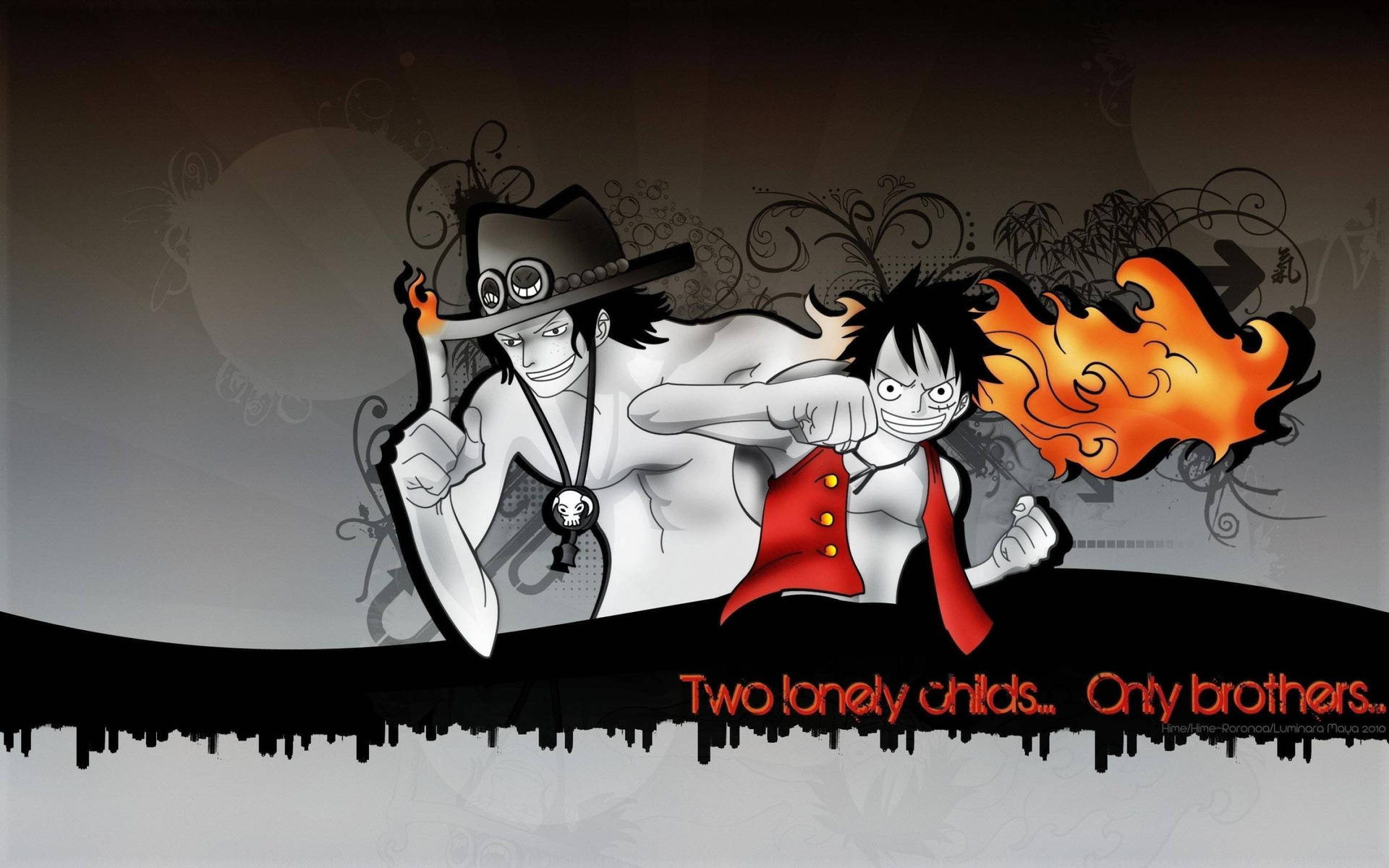 Ace And Luffy One Piece Brothers Background