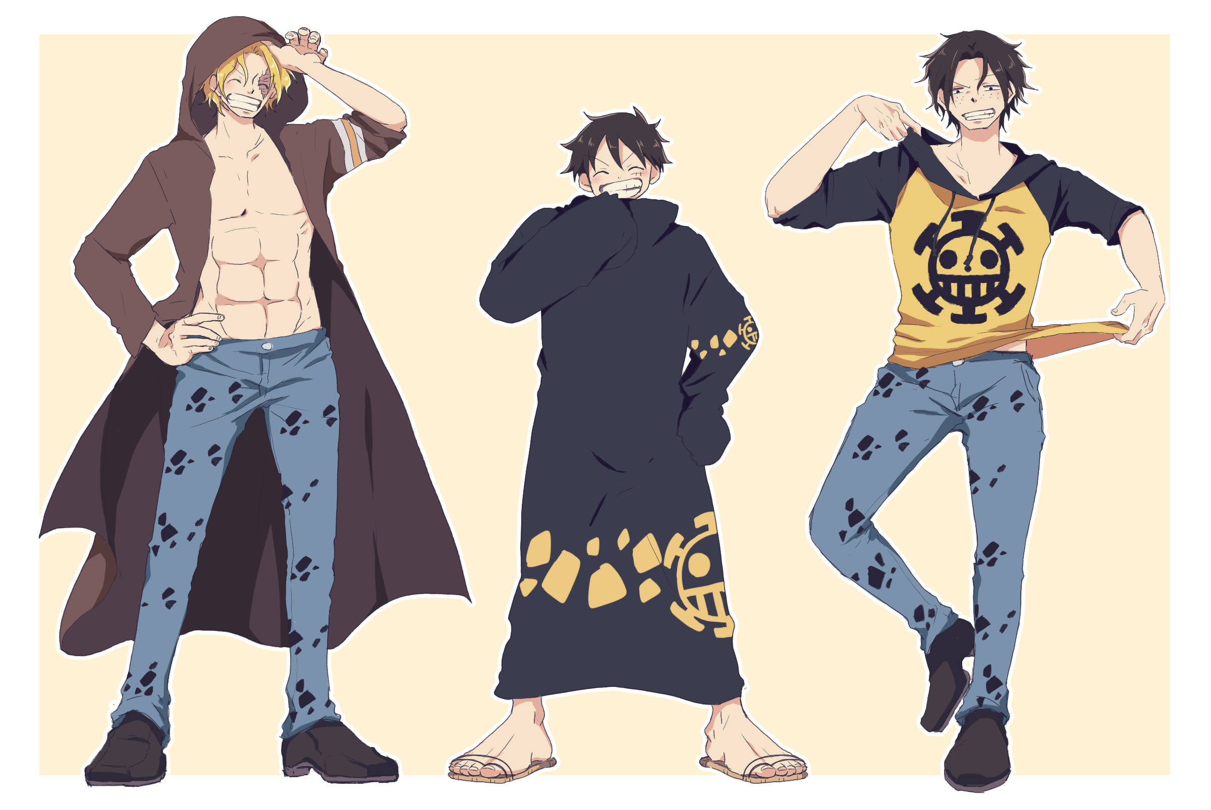 Ace And Luffy Trafalgar Law One Piece Clothes Background