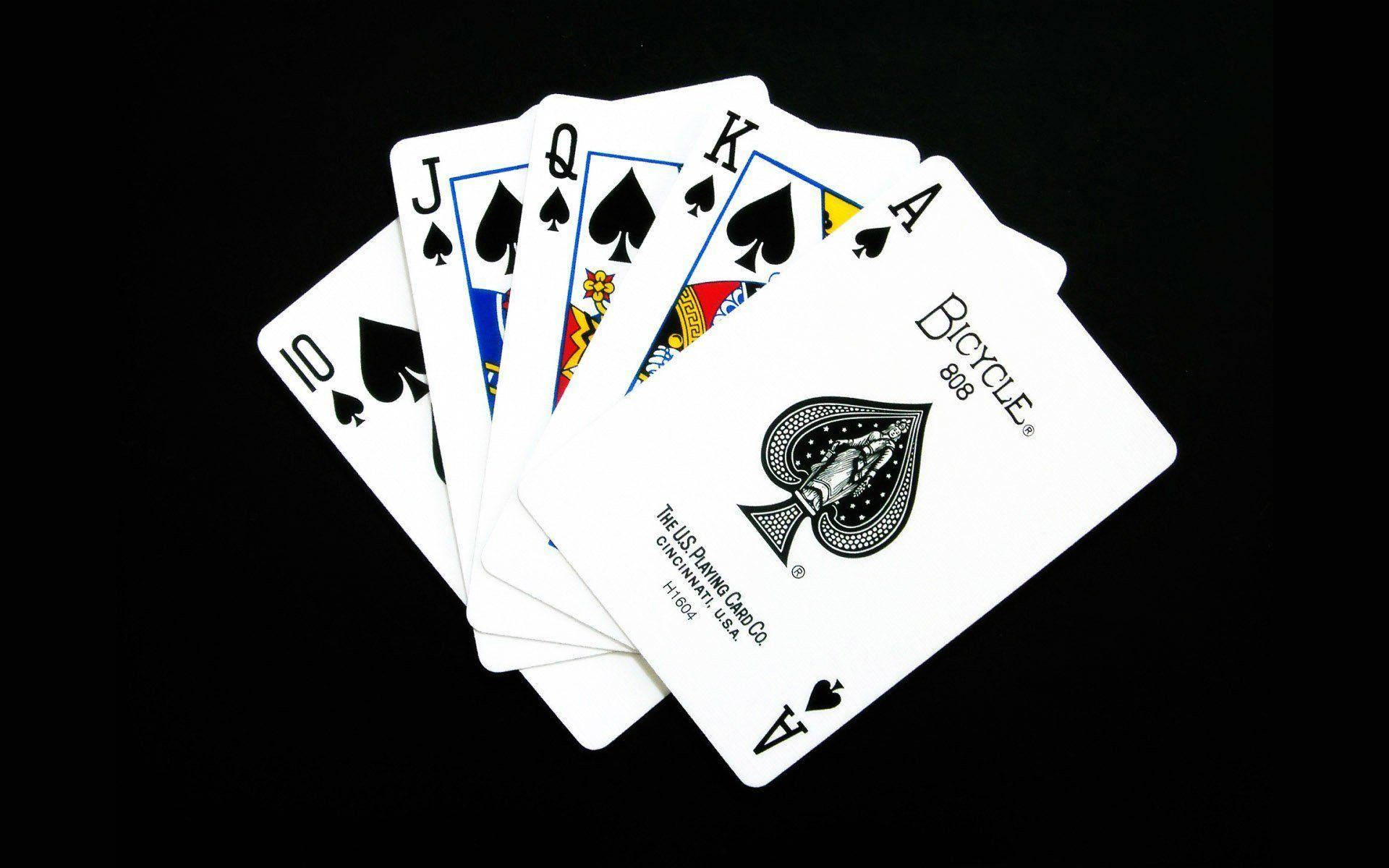 Ace Card Royal Flush Black Desktop Background