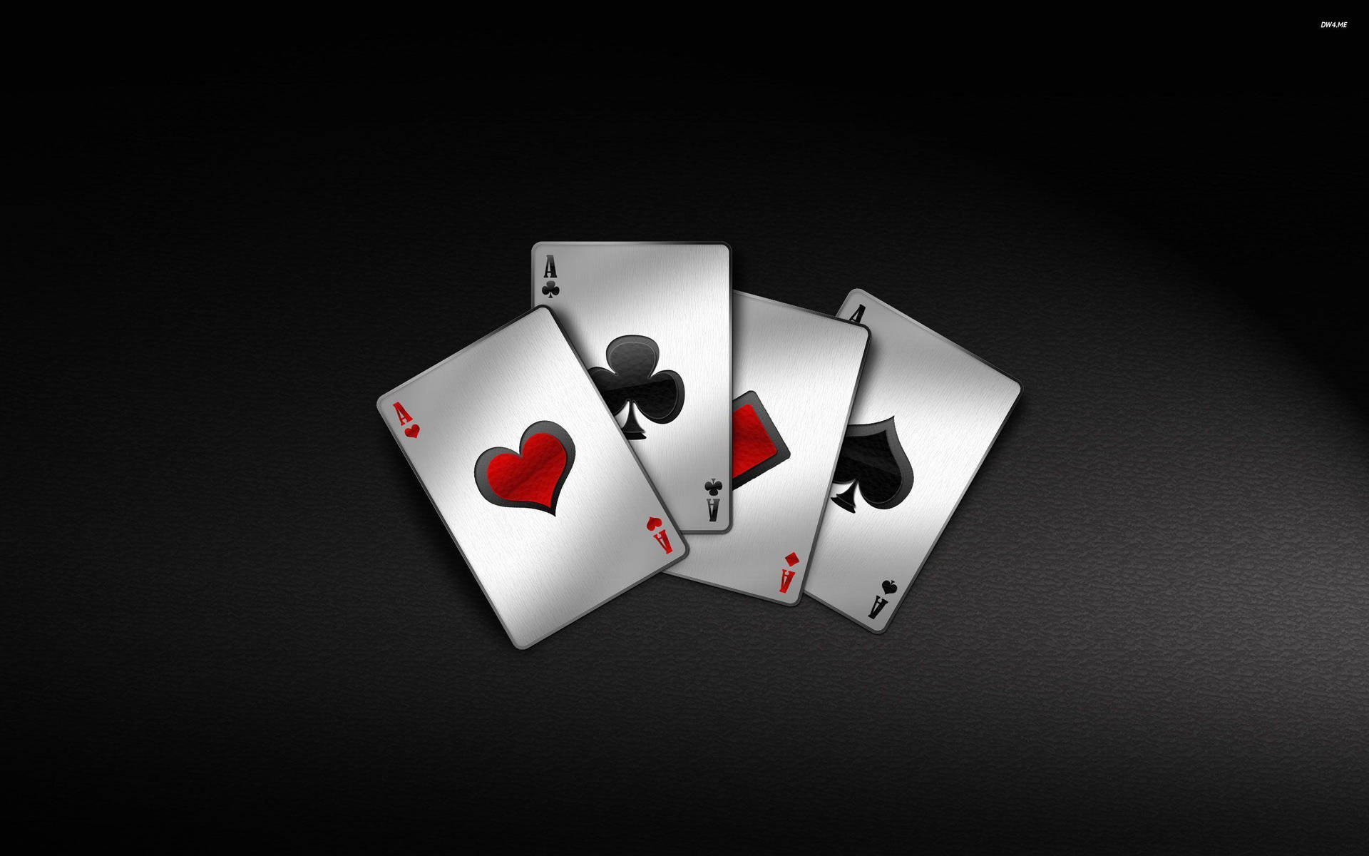 Ace Silver Card On Black Desktop Background