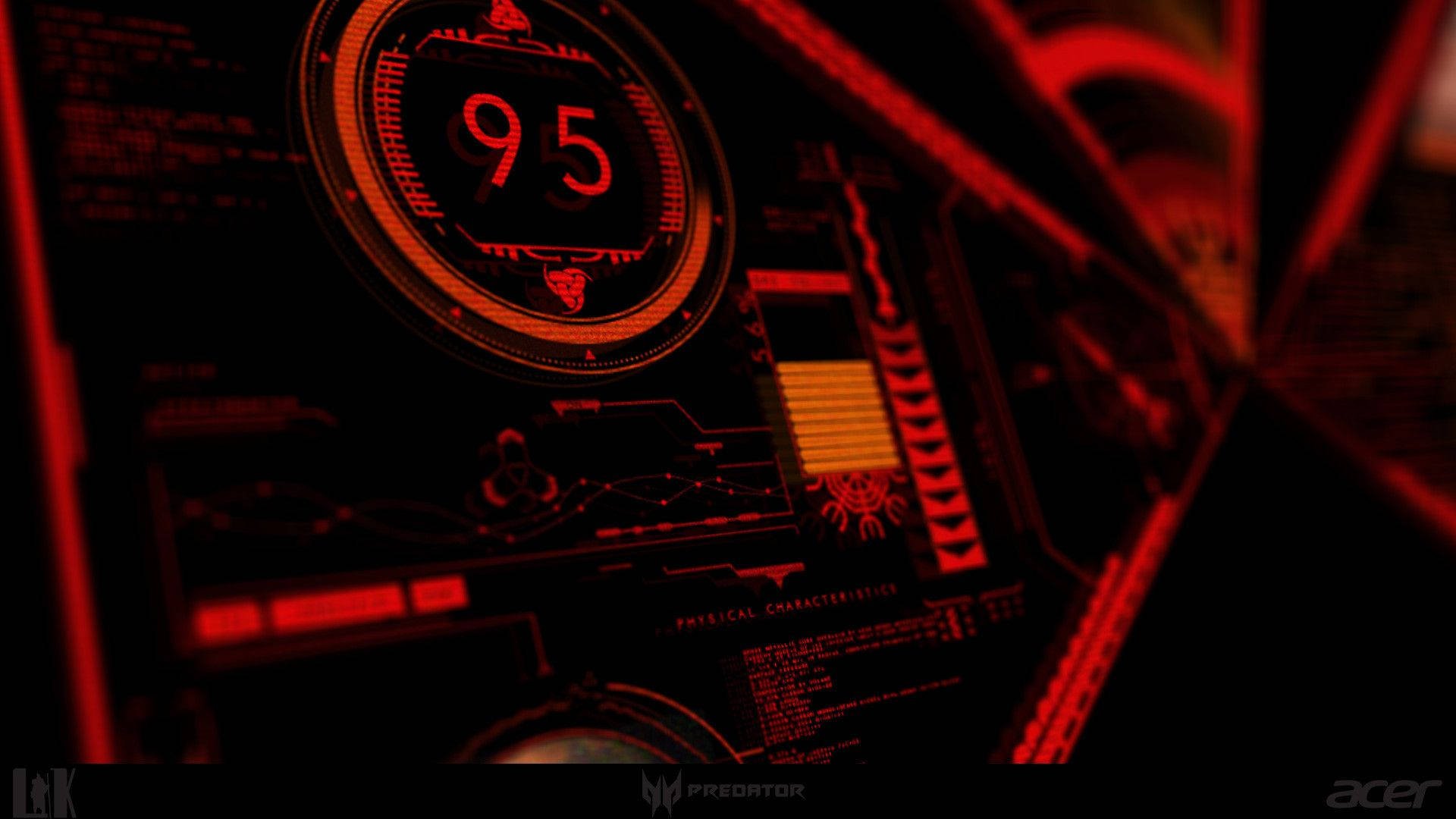 Acer Predator Gaming Red Screen Background