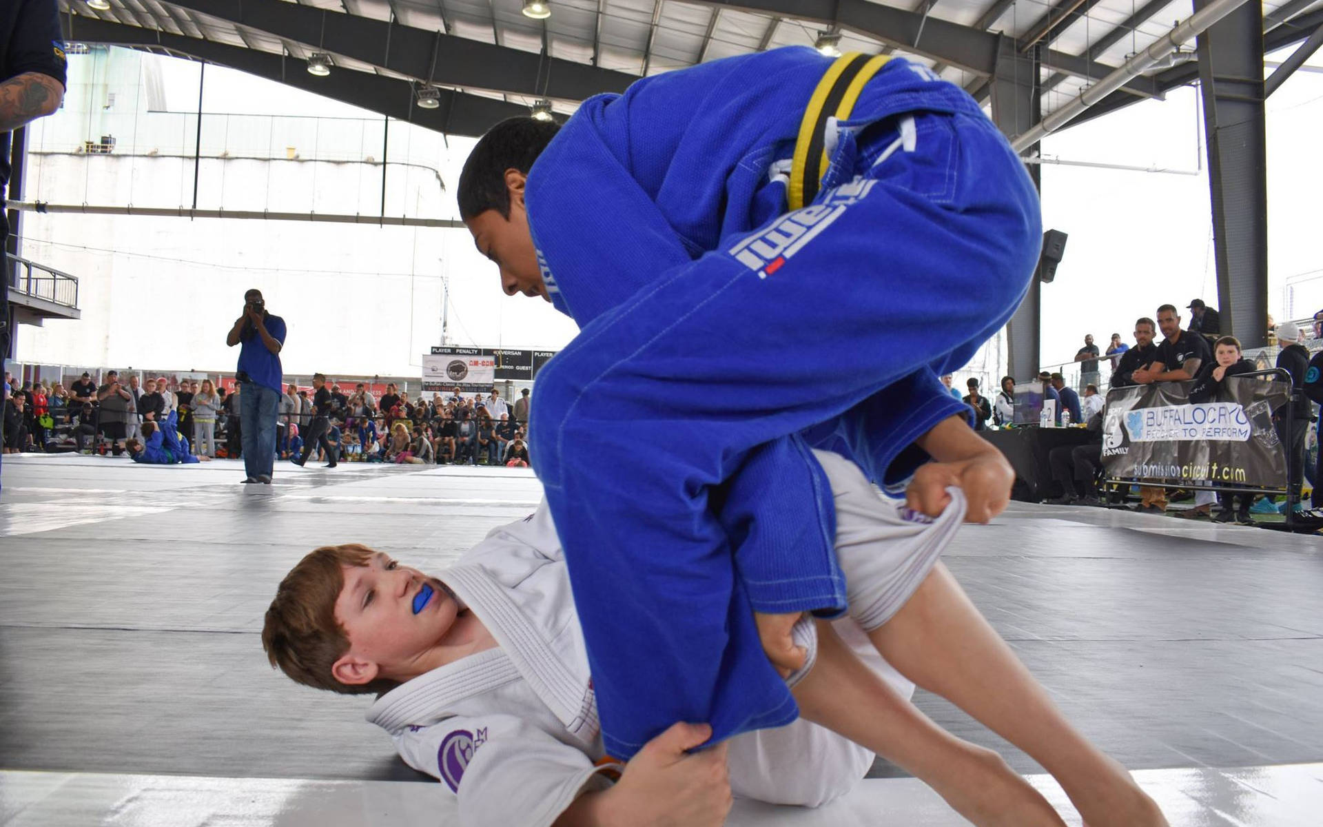 Achieving Half Guard Positon In Brazilian Jiu-jitsu Background