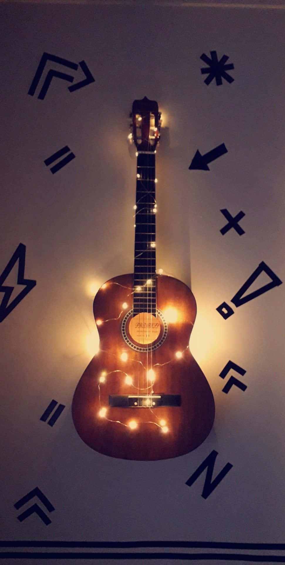 Acoustic Guitar Aesthetic Dim Lights Background