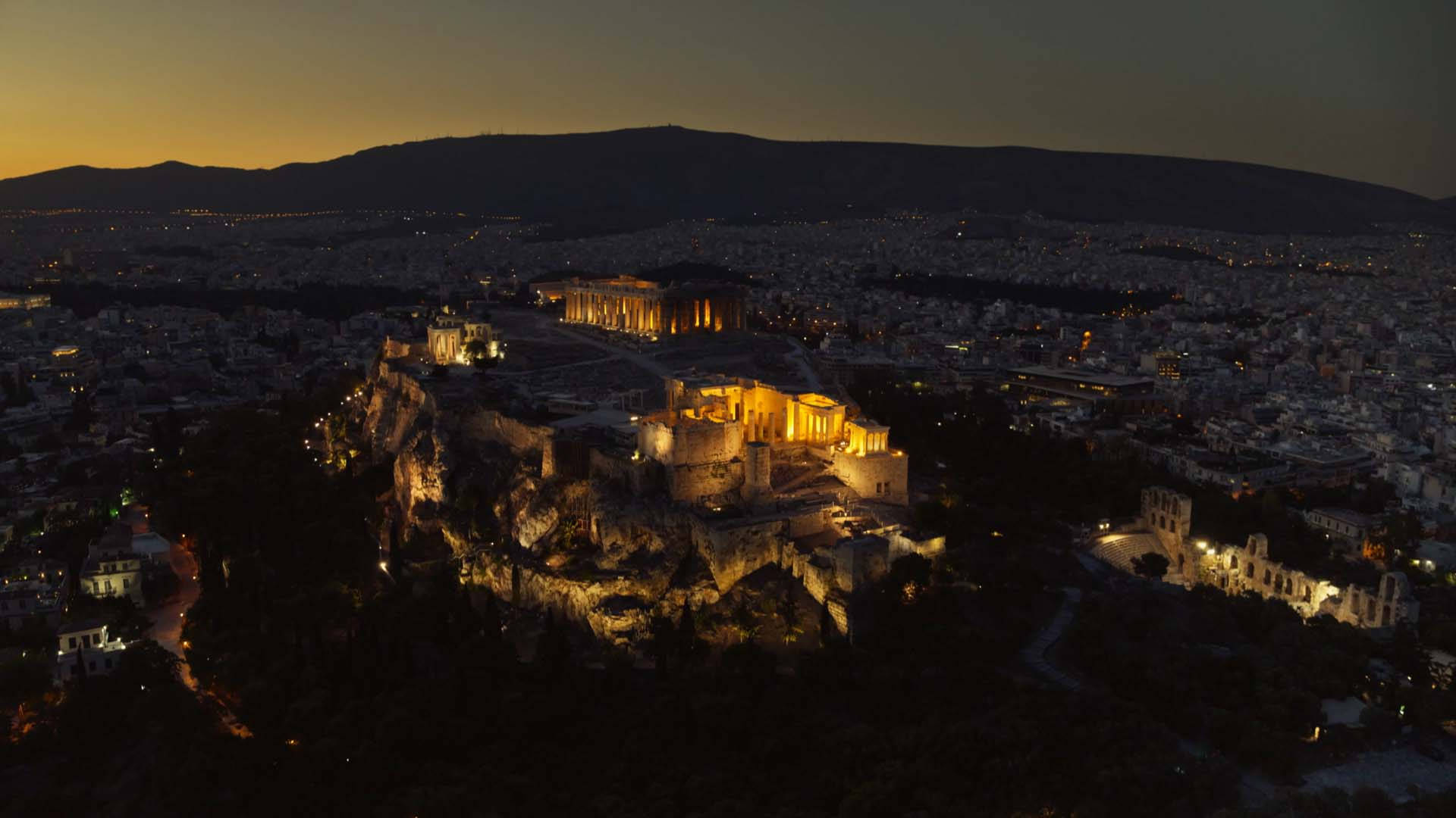 Acropolis Ruins In Athens Background