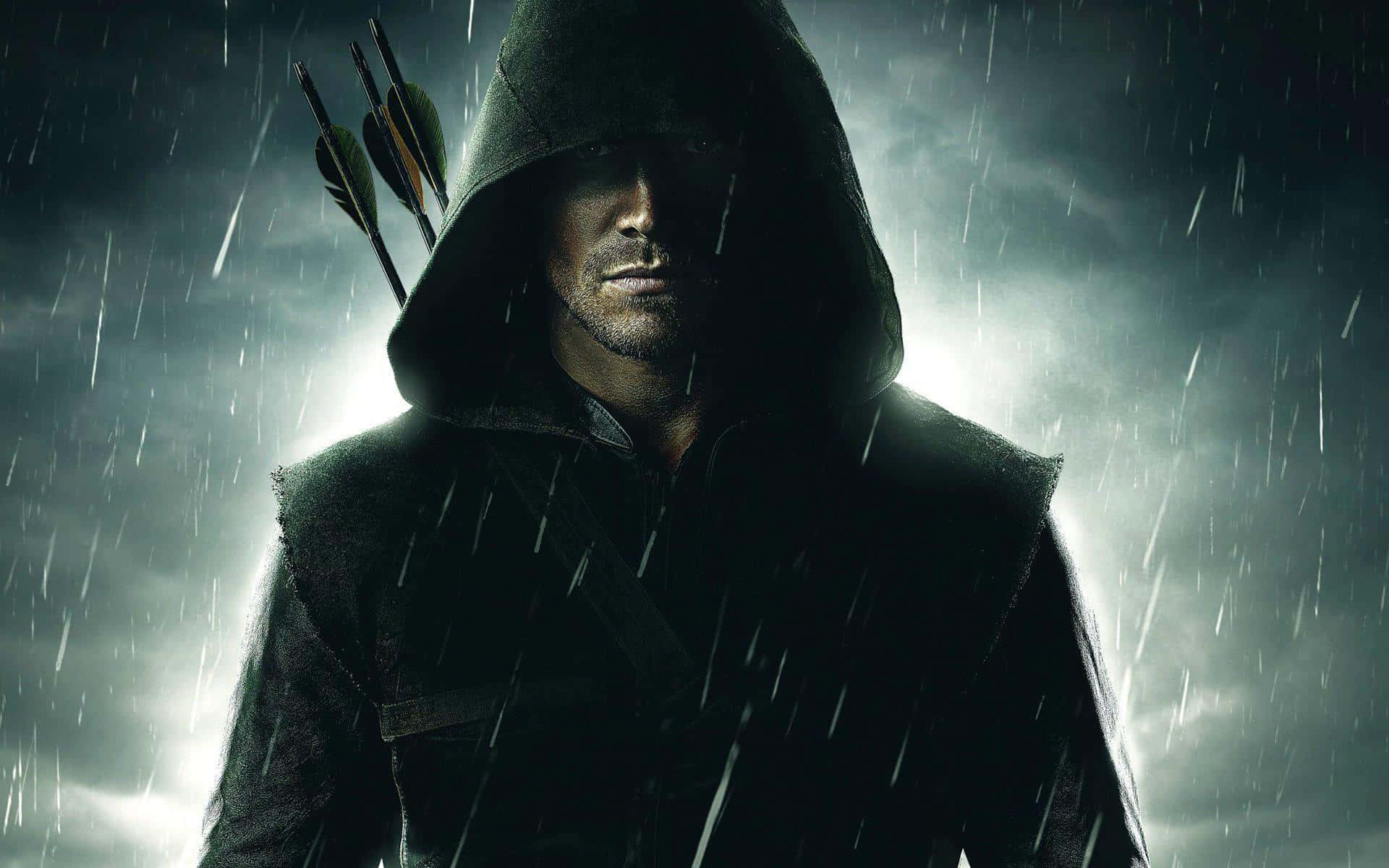 Action Green Arrow Raining Background
