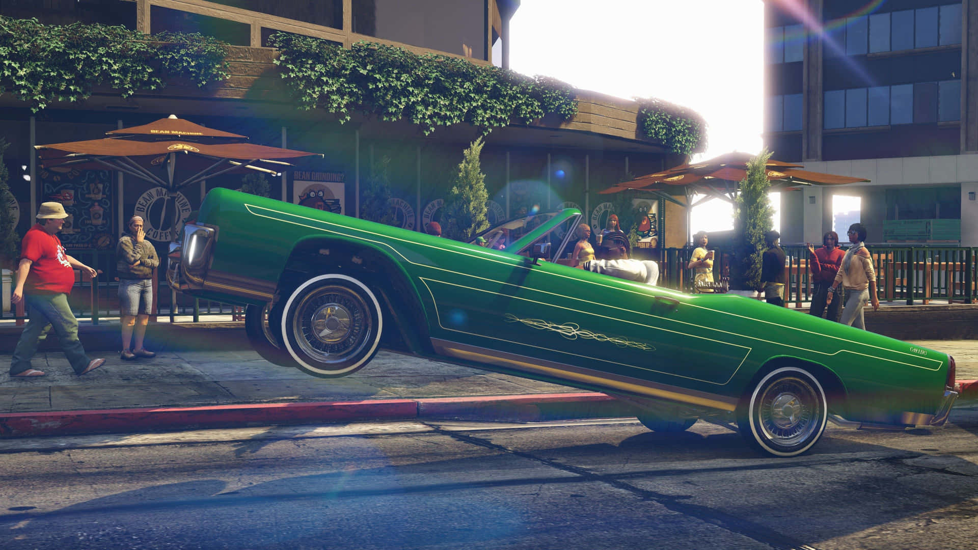Action-packed Gameplay From Grand Theft Auto V In 4k Background