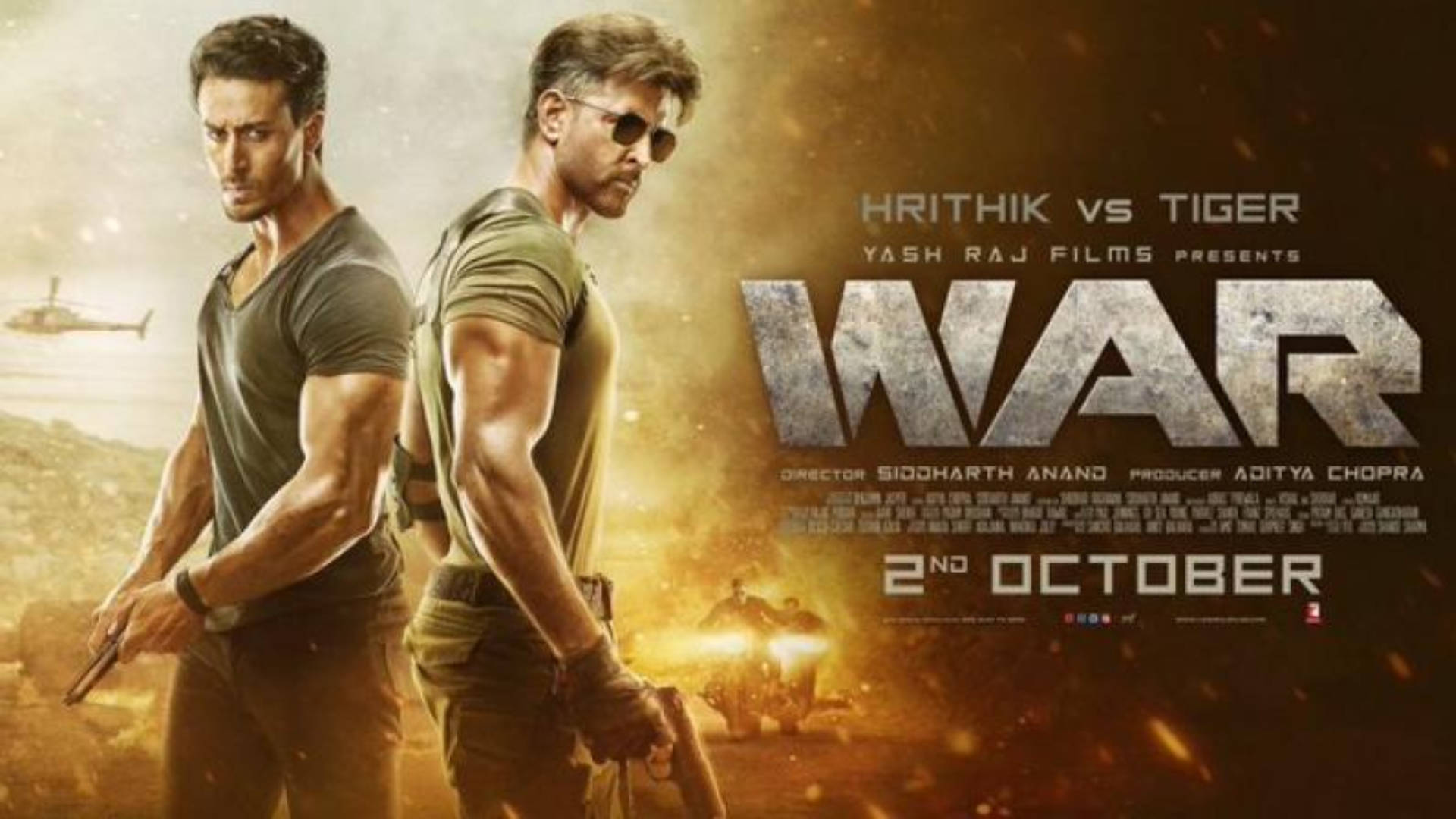 Action-packed Hrithik Roshan War Movie Background