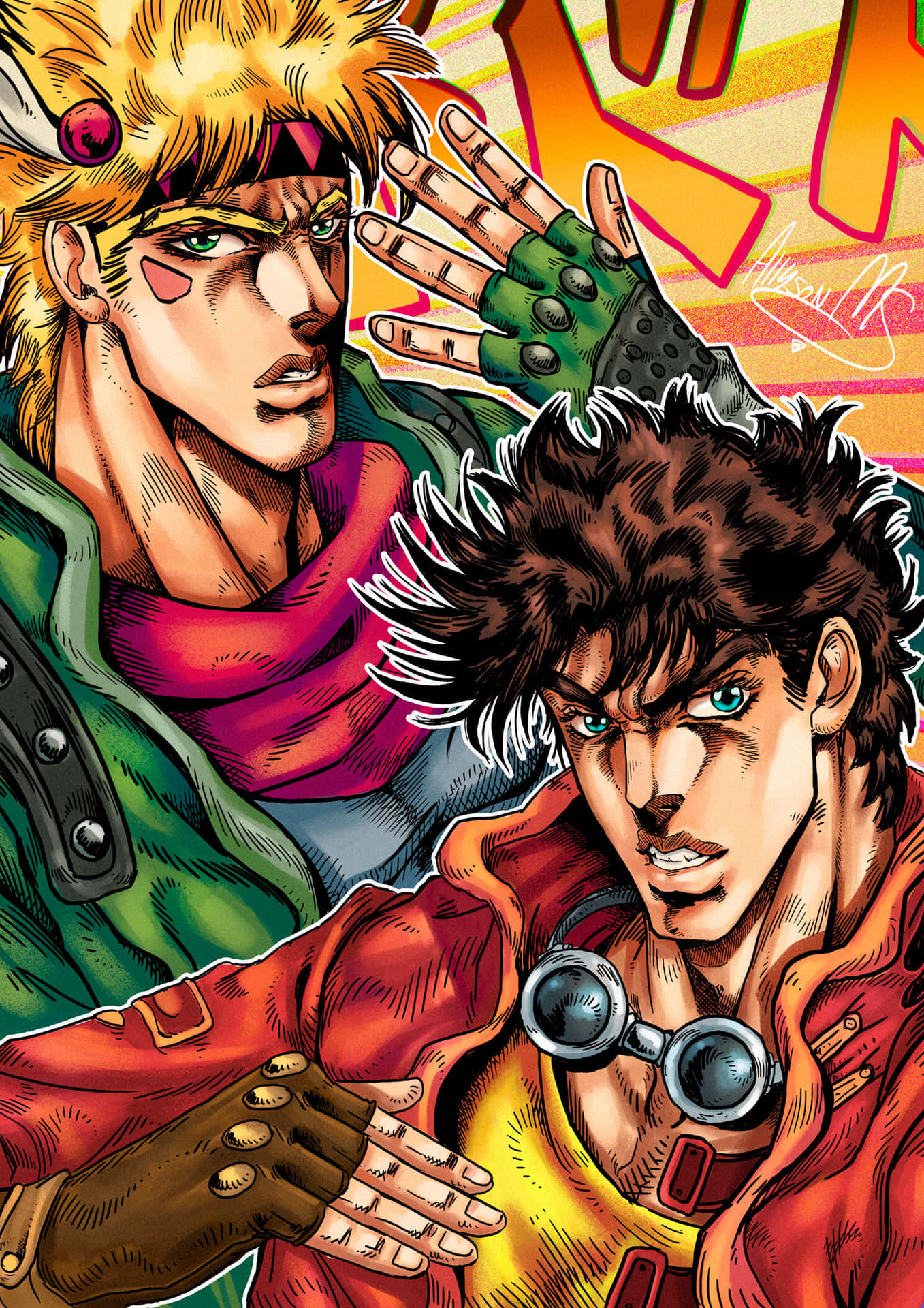 Action-packed Joseph Joestar In His Classic Pose Background