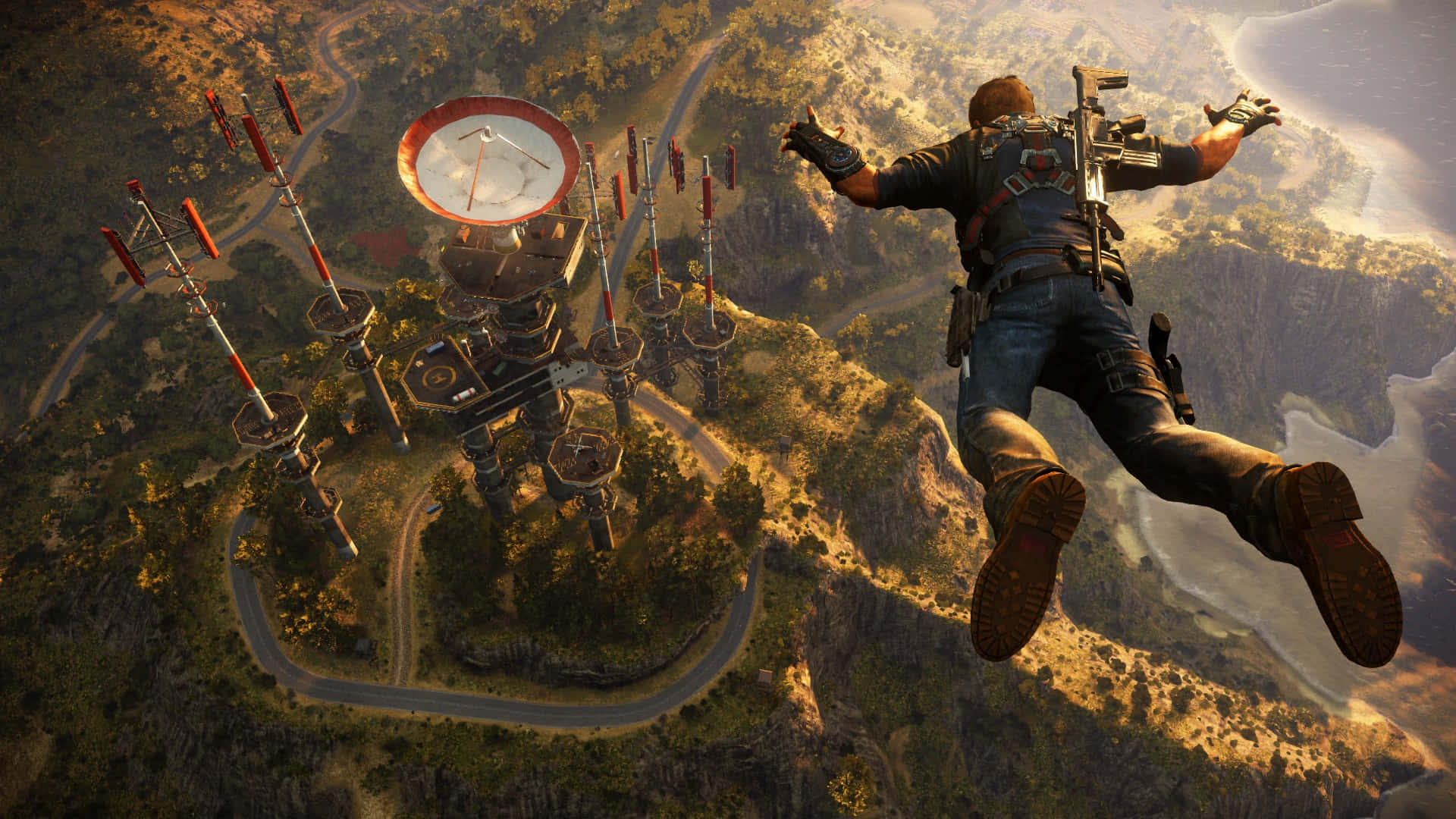 Action-packed Just Cause 1 Video Game Session Background