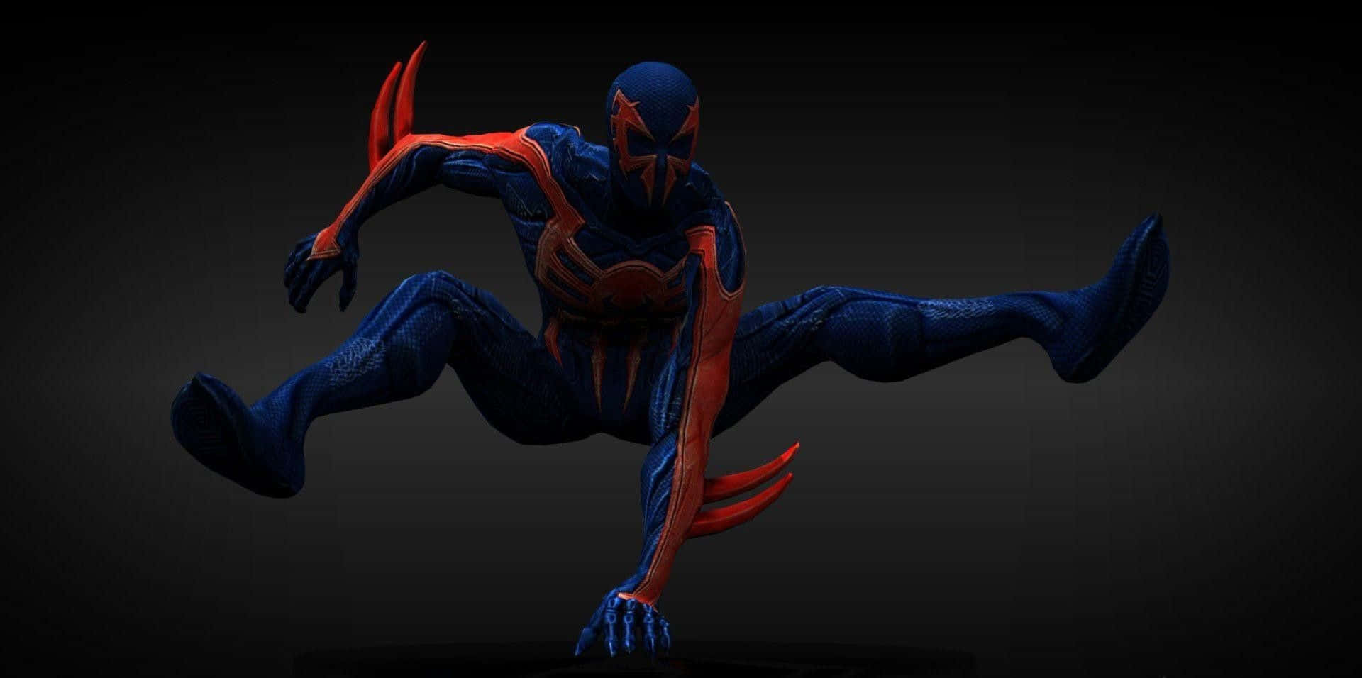 Action-packed Spider-man 2099 In Vibrant Cityscape