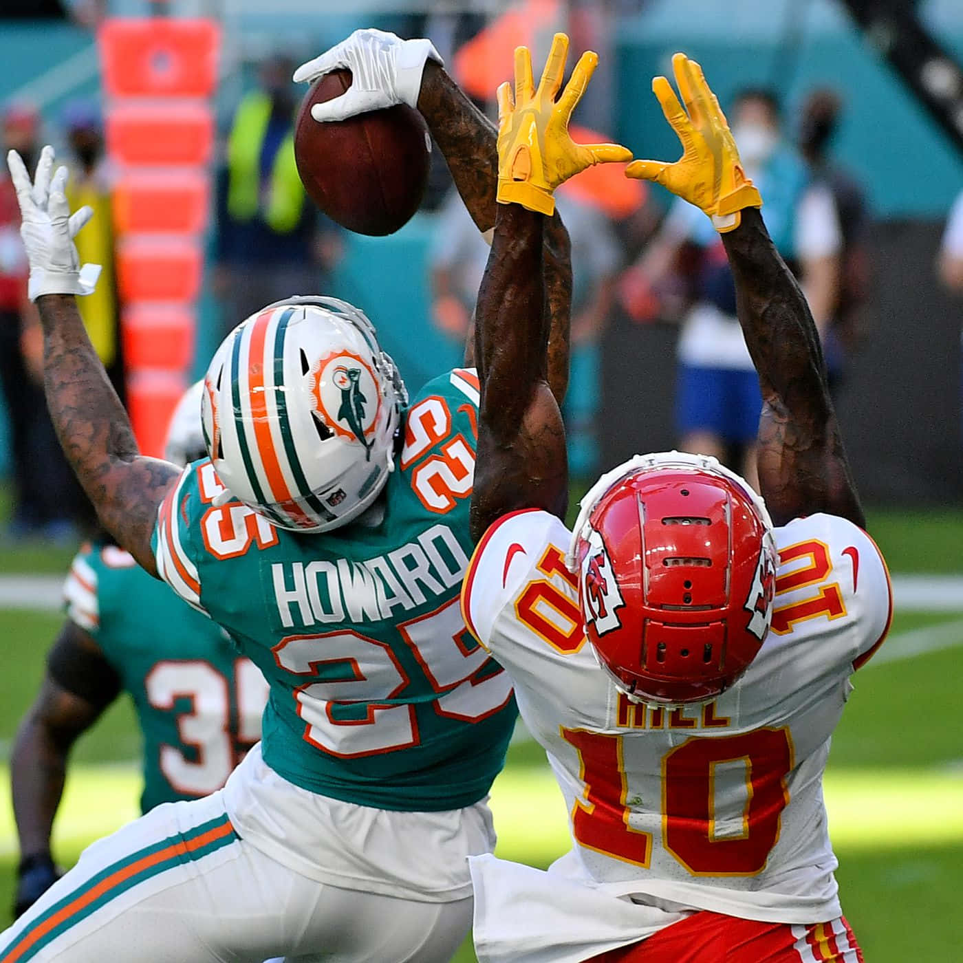 Action Shot Xavien Howard Football Background