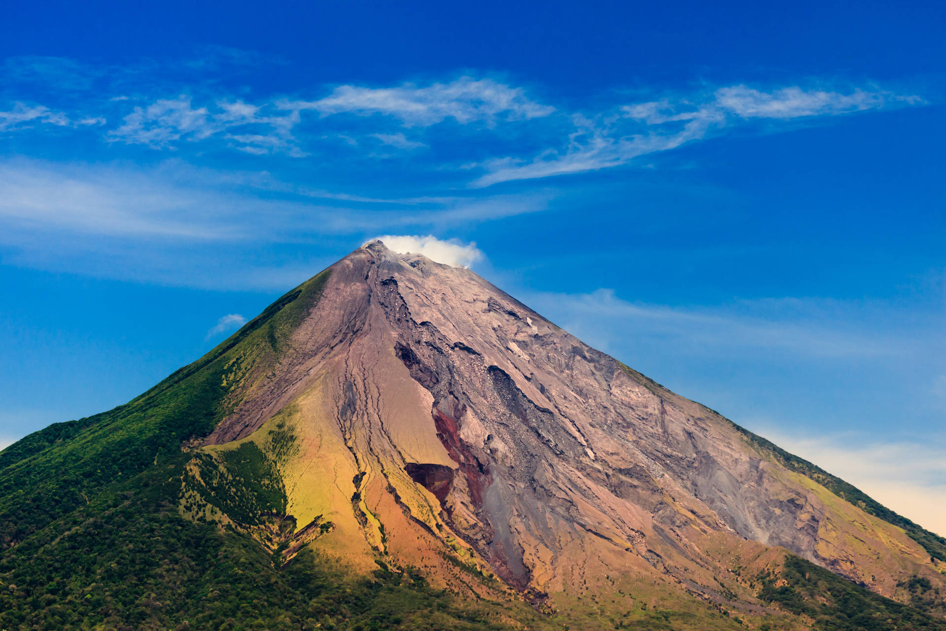 Active Green Volcano In Nicaragua Background