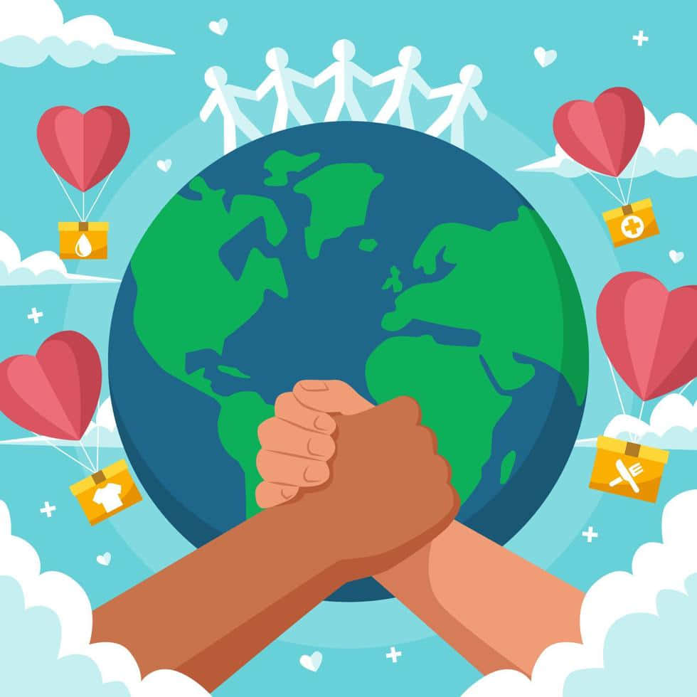 Active Humanitarian Workers United In Action Background