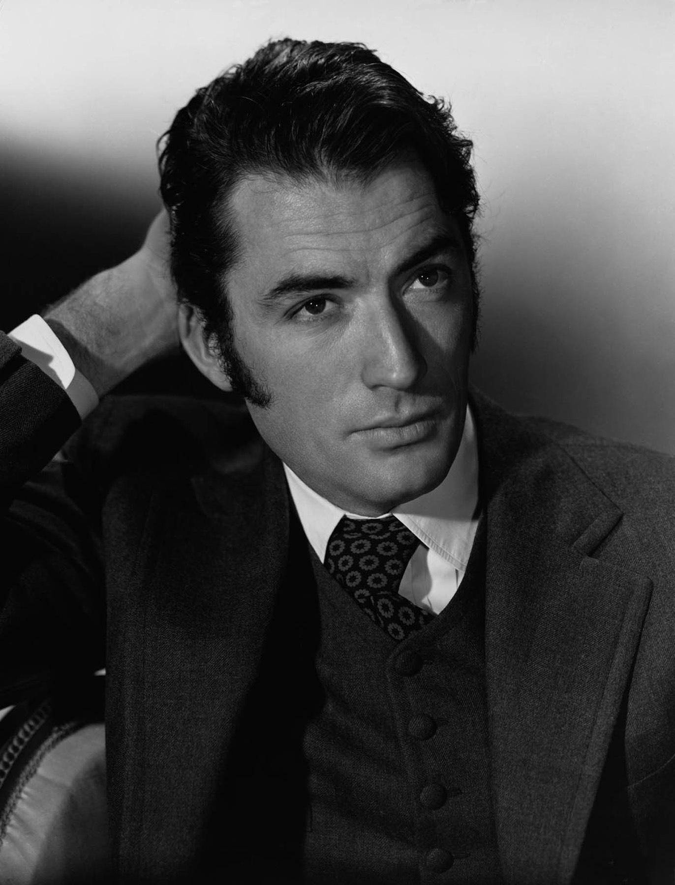 Actor Gregory Peck Old Portrait Background