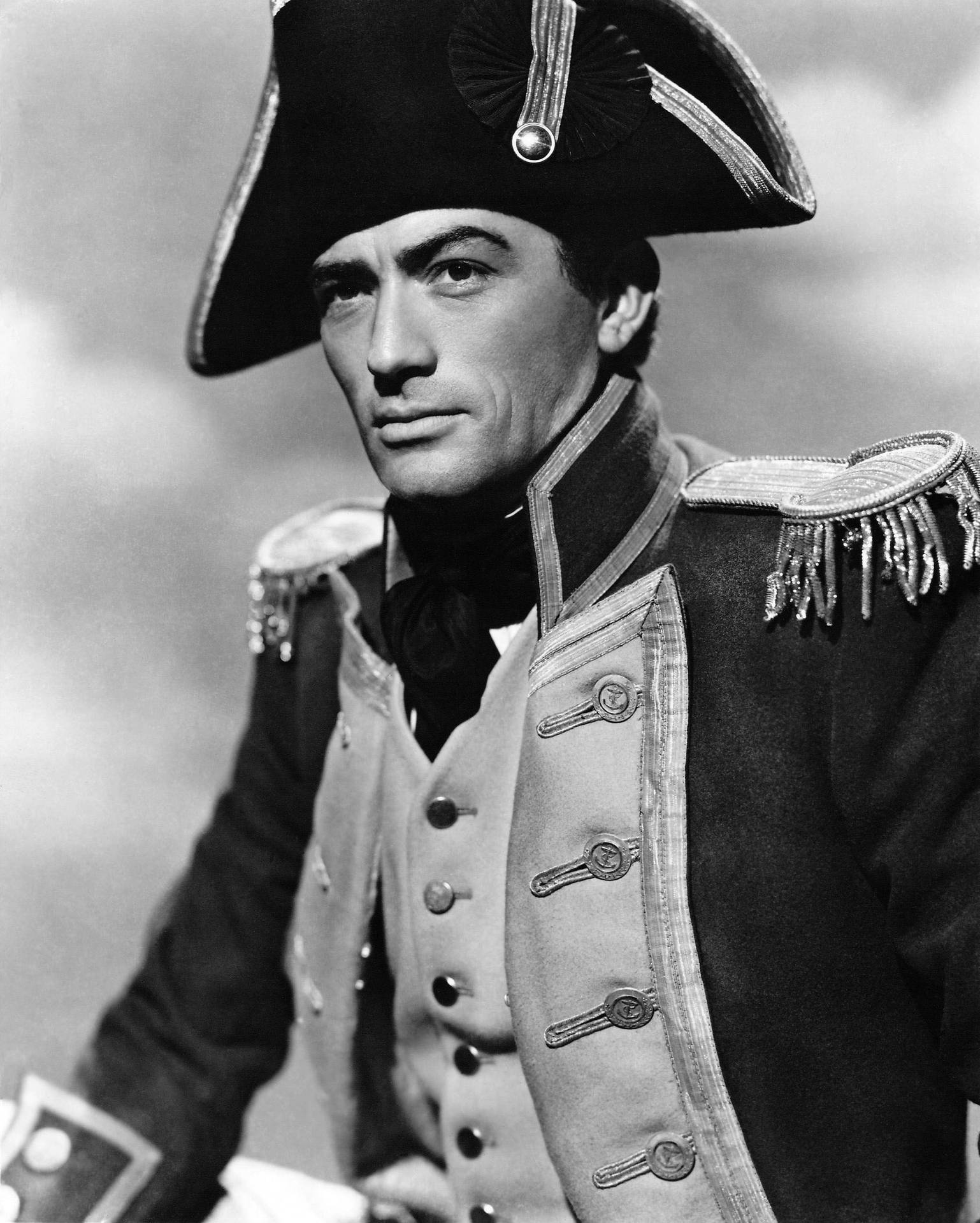 Actor Gregory Peck Wearing Pirate Attire Background