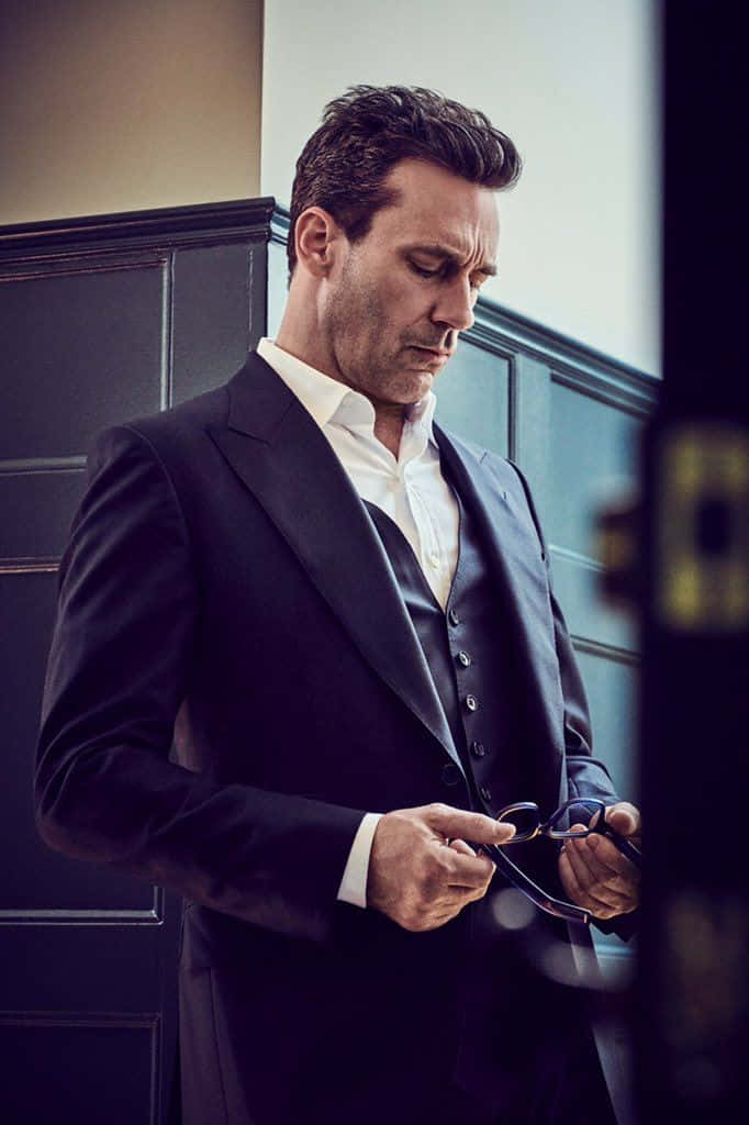 Actor Jon Hamm Displaying His Iconic Suave Charm