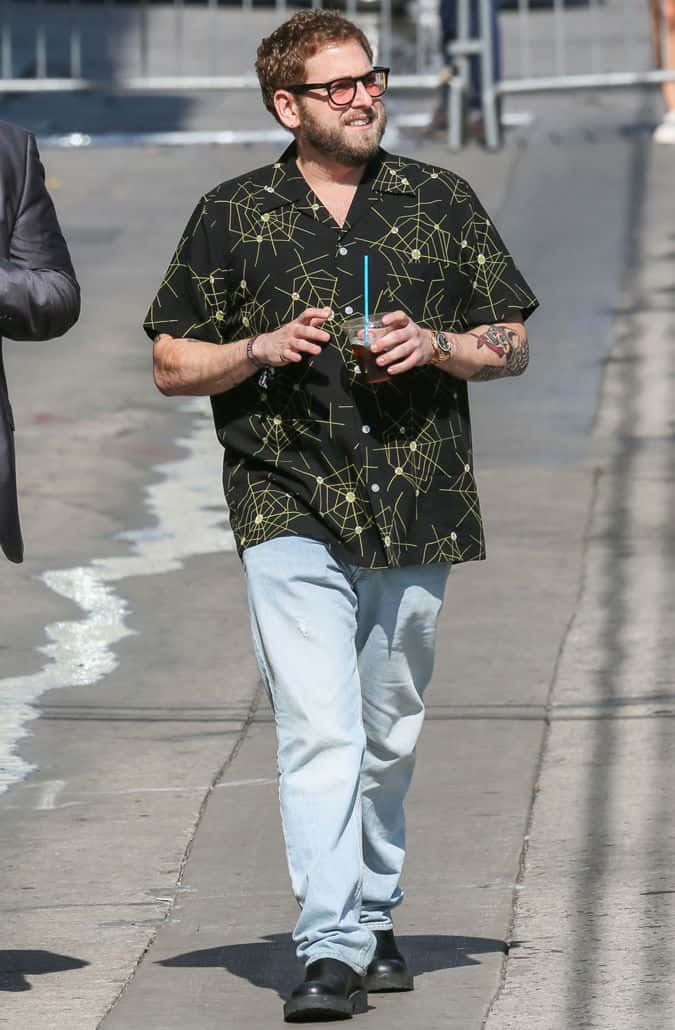 Actor Jonah Hill Wears Classic Style At Sunset