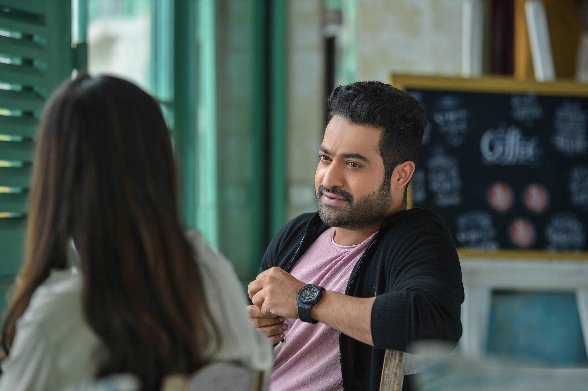 Actor Jr Ntr In Cardigan Background