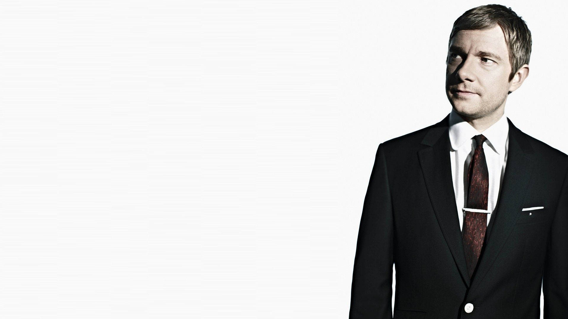 Actor Martin Freeman In Suit Background