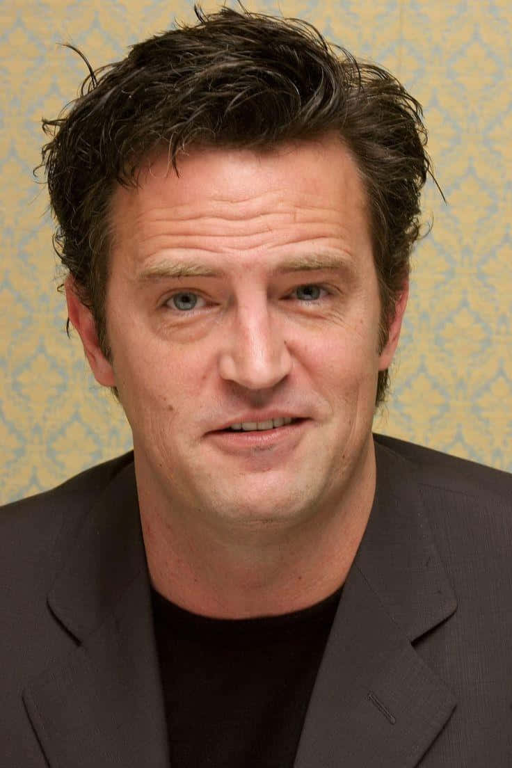 Actor Matthew Perry Smiles Into The Camera Background
