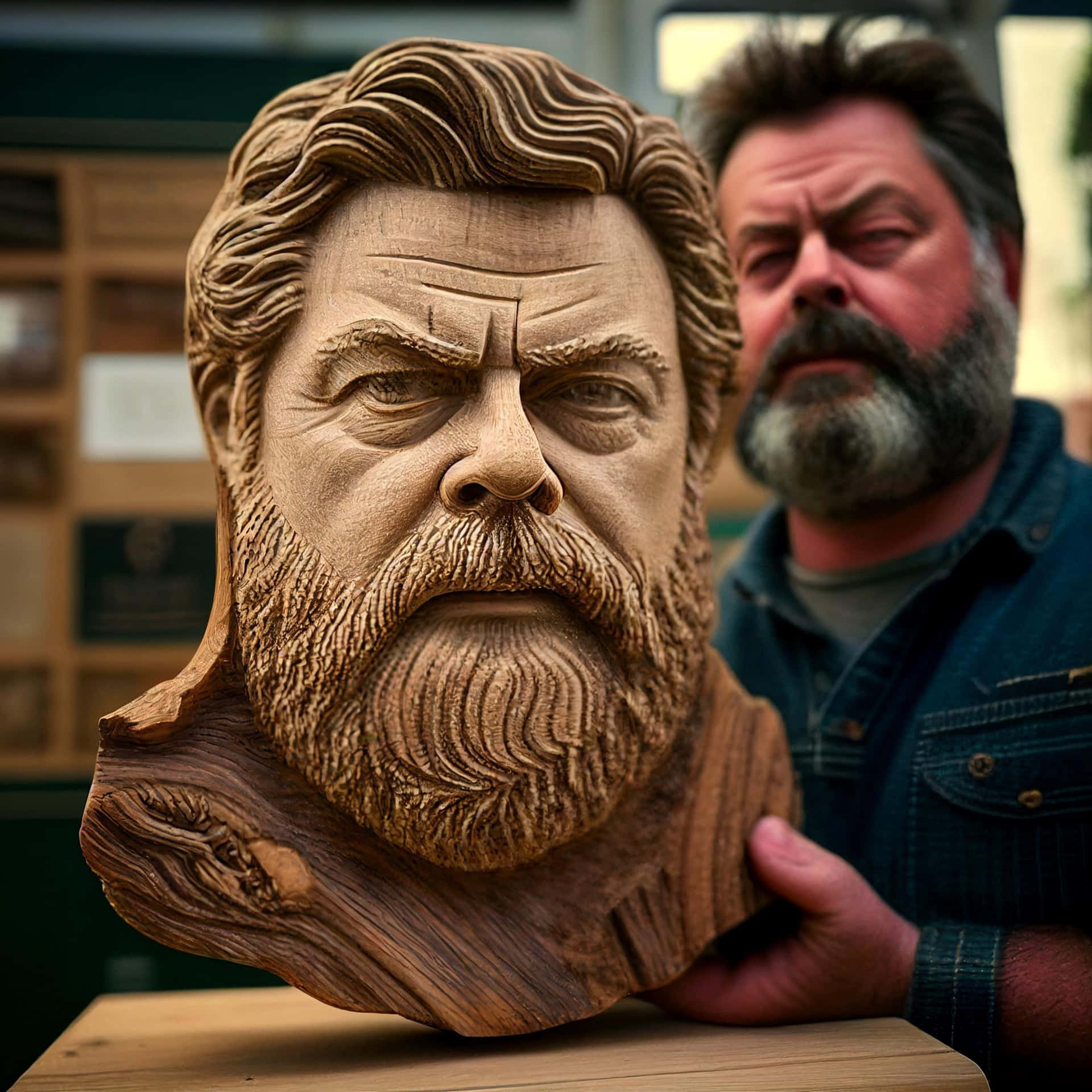 Actor Nick Offerman Is All Smiles! Background