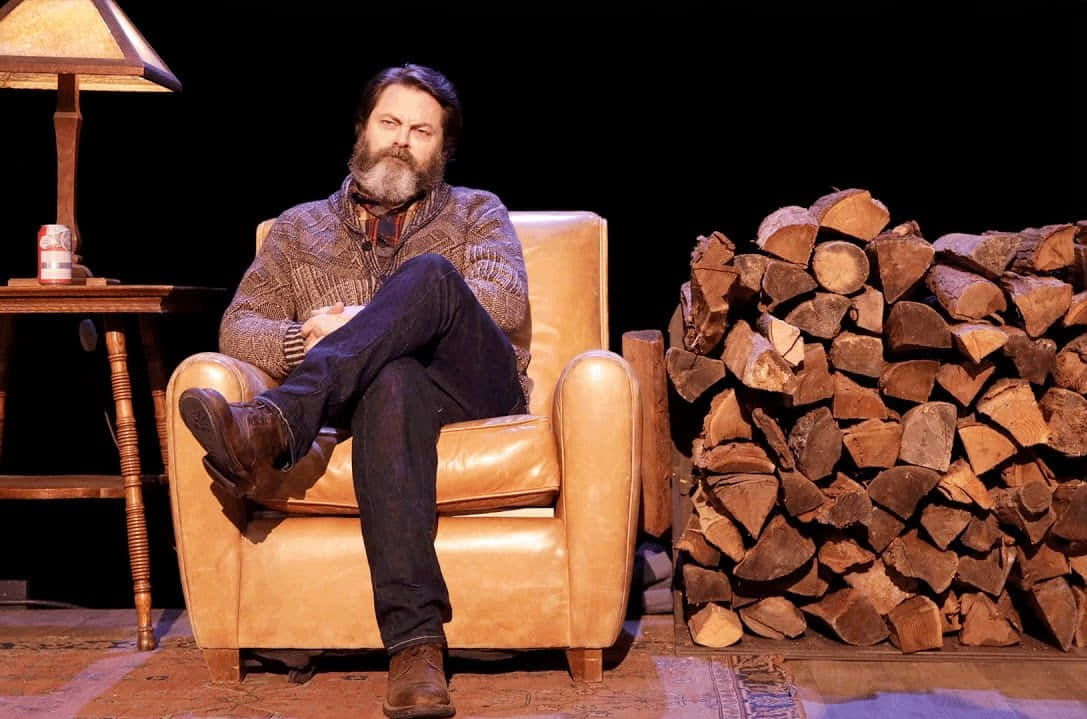 Actor Nick Offerman Poses At An Event Background