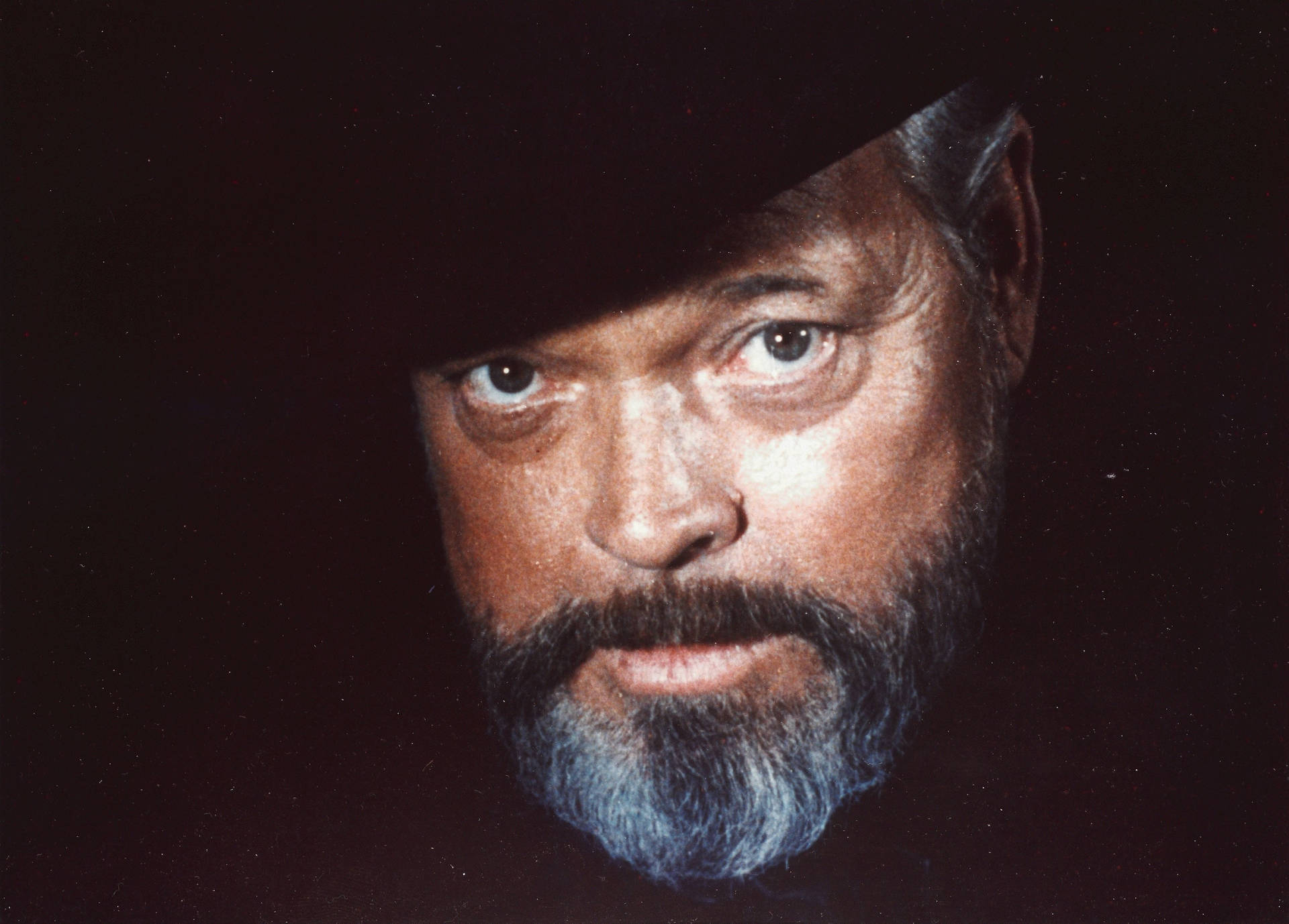 Actor Orson Welles Colored Headshot Background