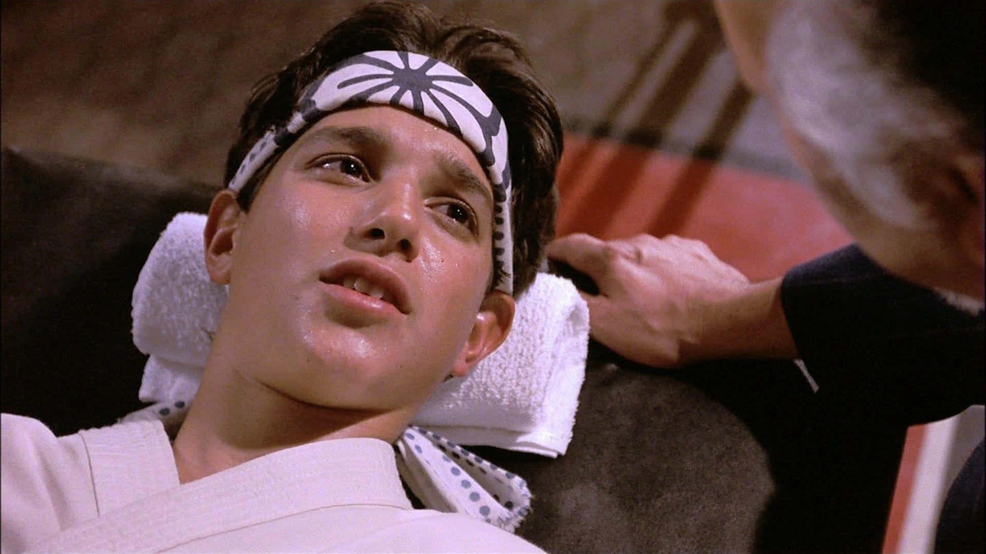 Actor Ralph Macchio Pictured In Iconic Karate Kid Stance Background