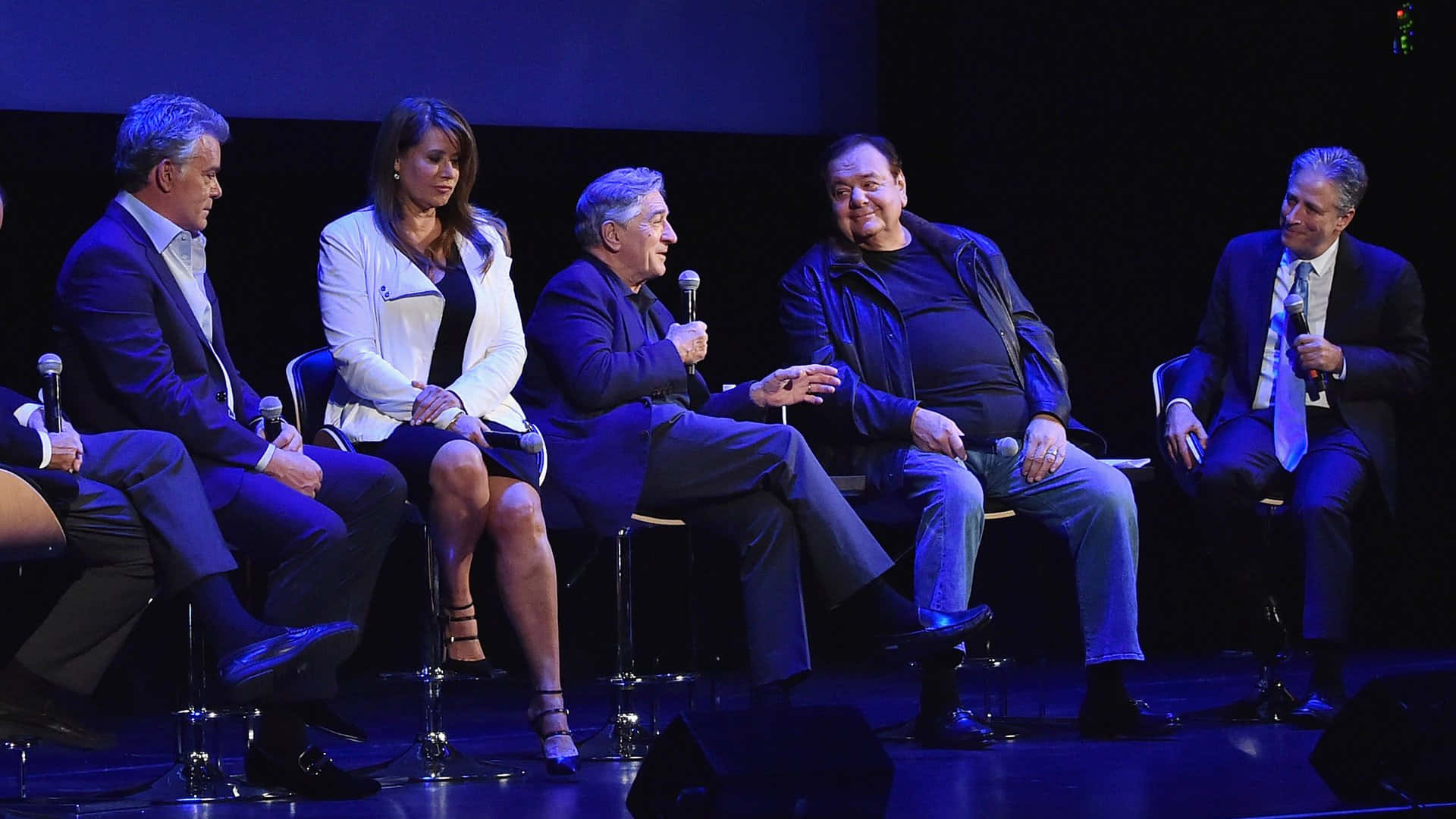Actor Ray Liotta Looking Serious In A Black Suit. Background