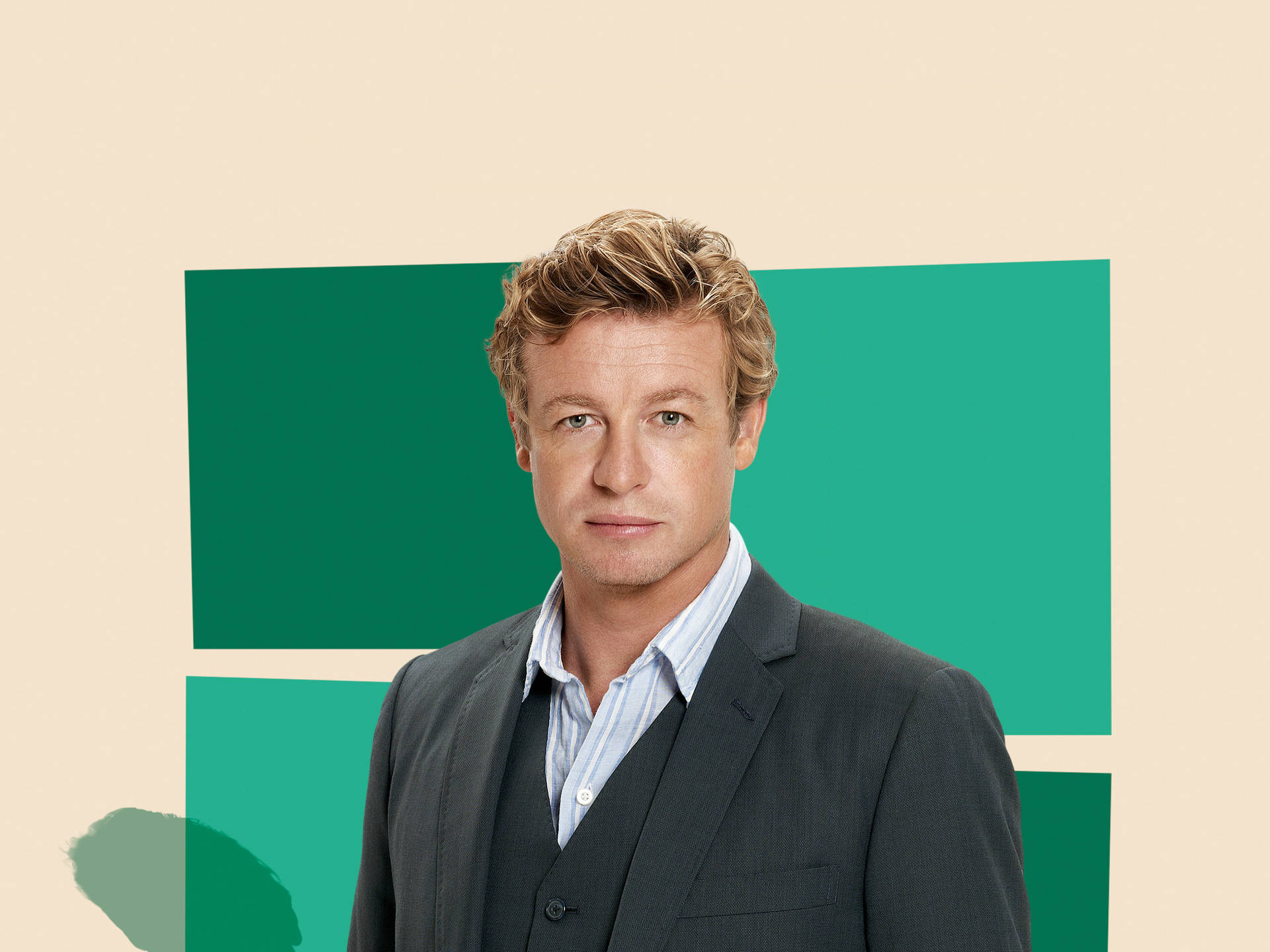 Actor Simon Baker The Mentalist Lead Background