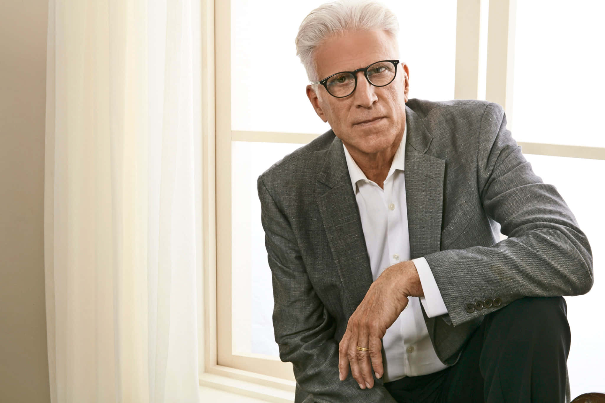 Actor Ted Danson On Set Background