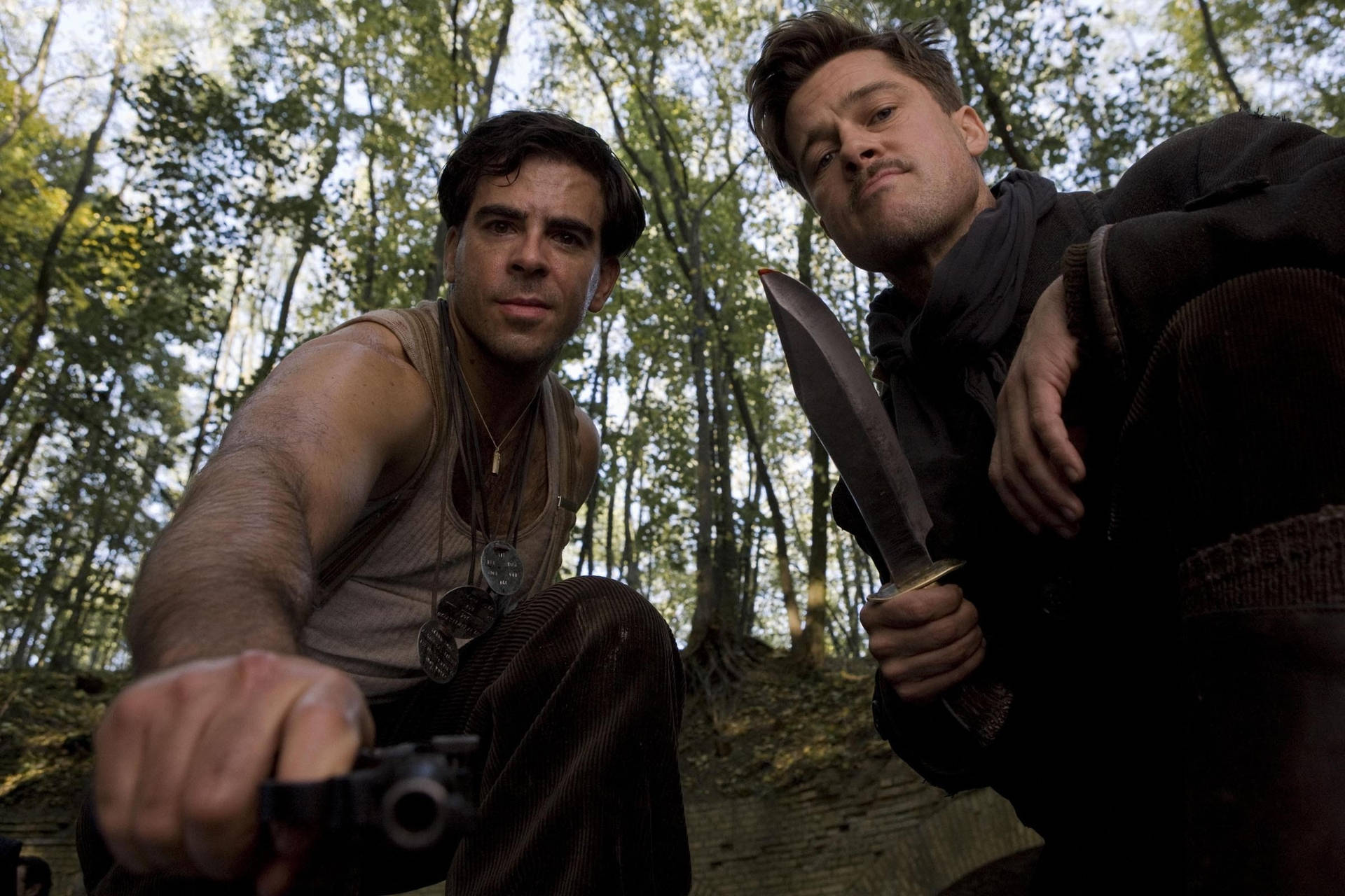 Actors Hd Brad Pitt And Eli Roth Background