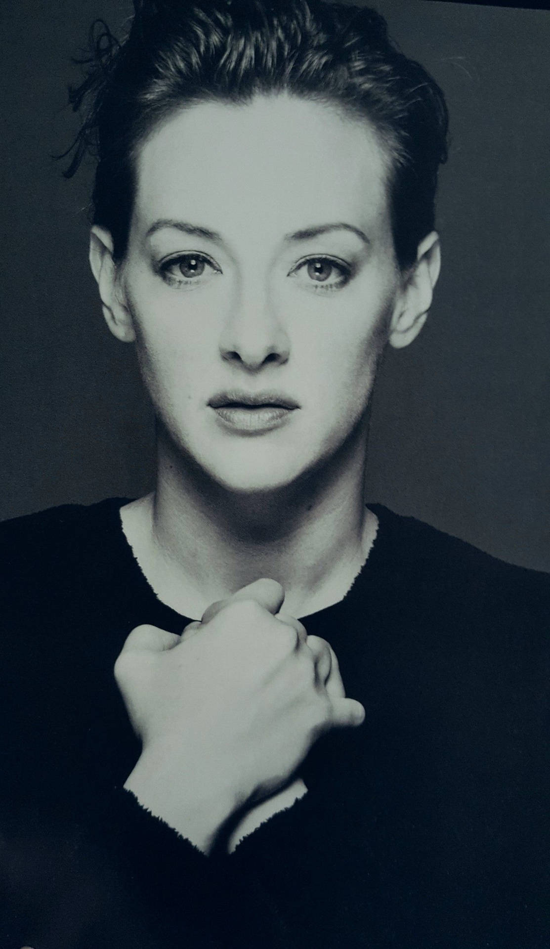 Actress Joan Cusack Black And White Background