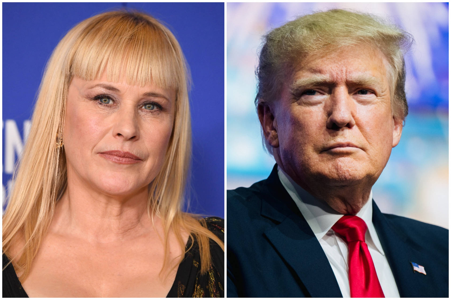 Actress Patricia Arquette And U.s. President Donald Trump Background