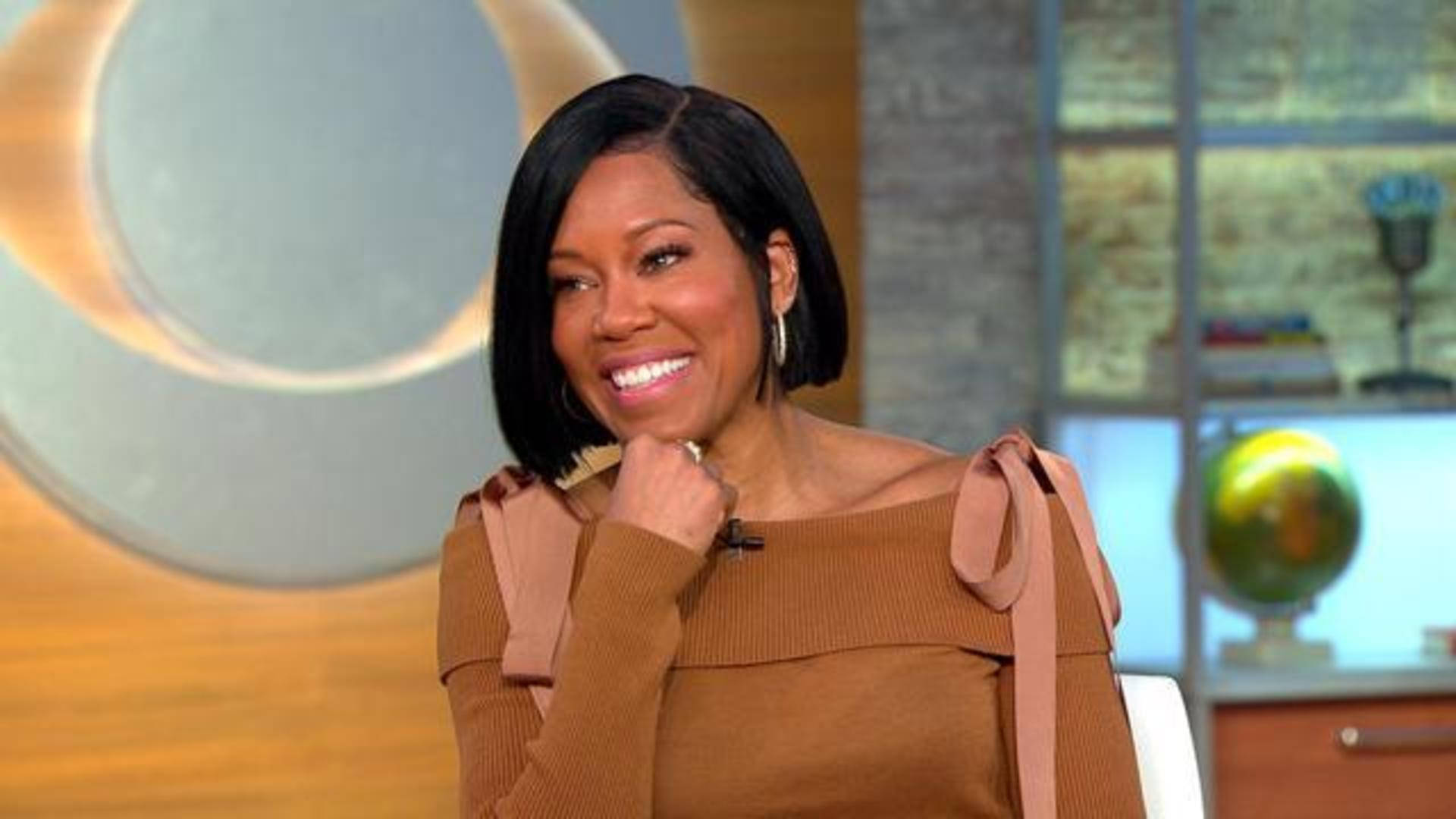 Actress Regina King In A Chic Brown Dress