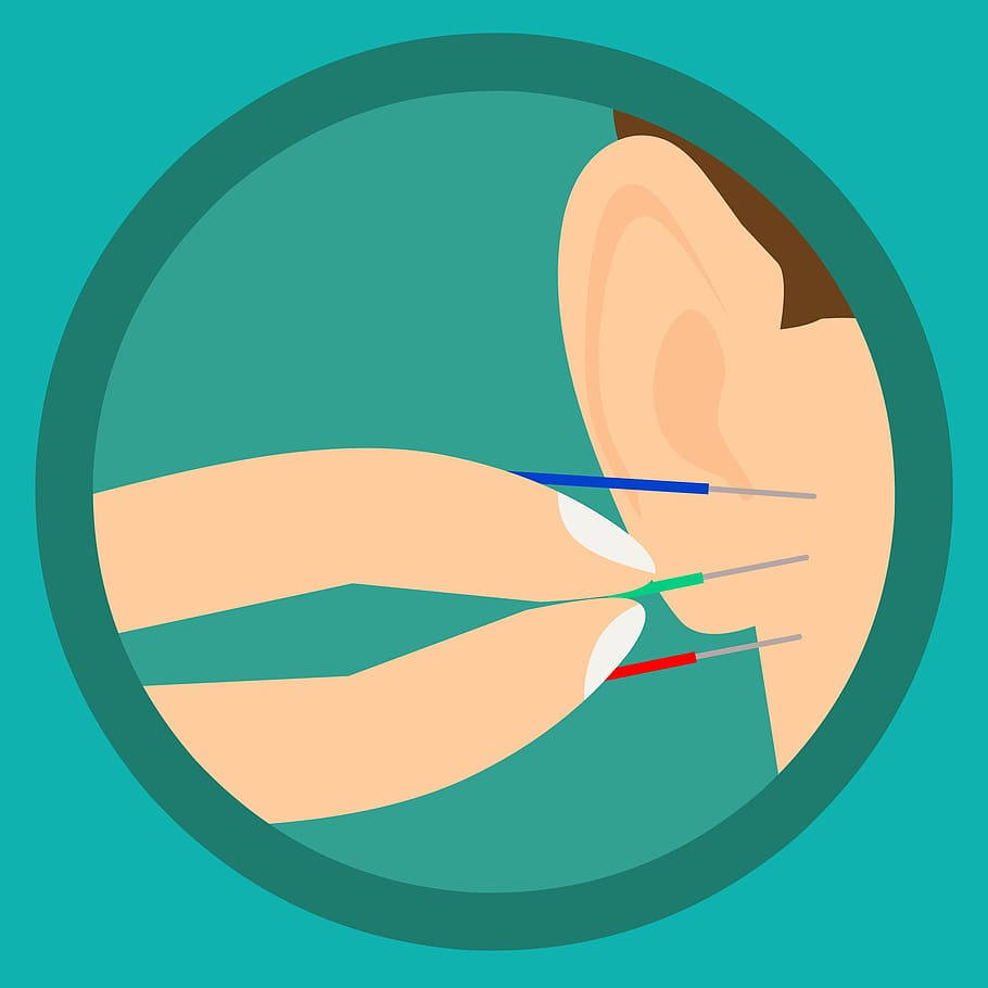 Acupuncturist Ear Needle Treatment Background