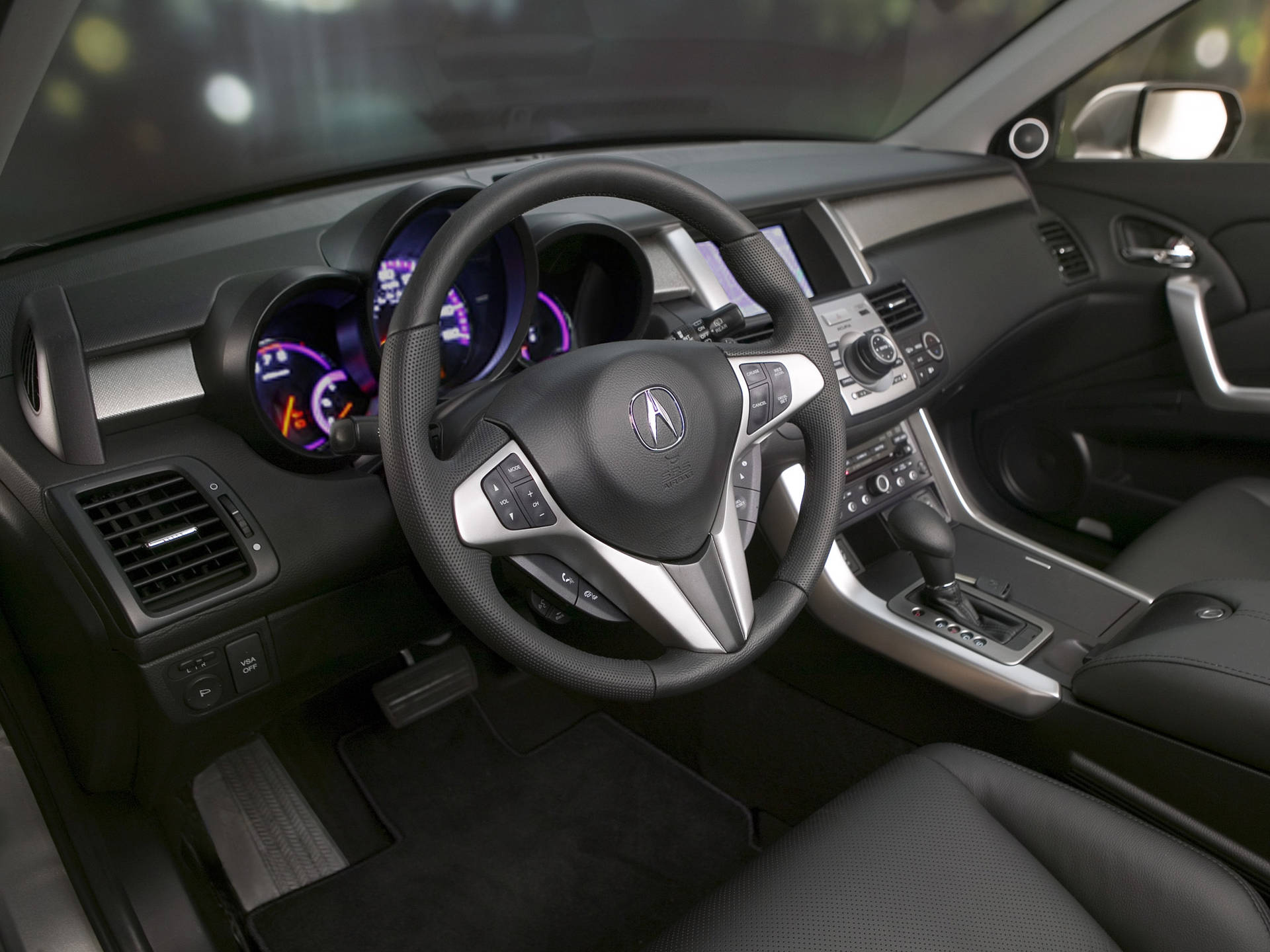 Acura Black Steering Wheel Background