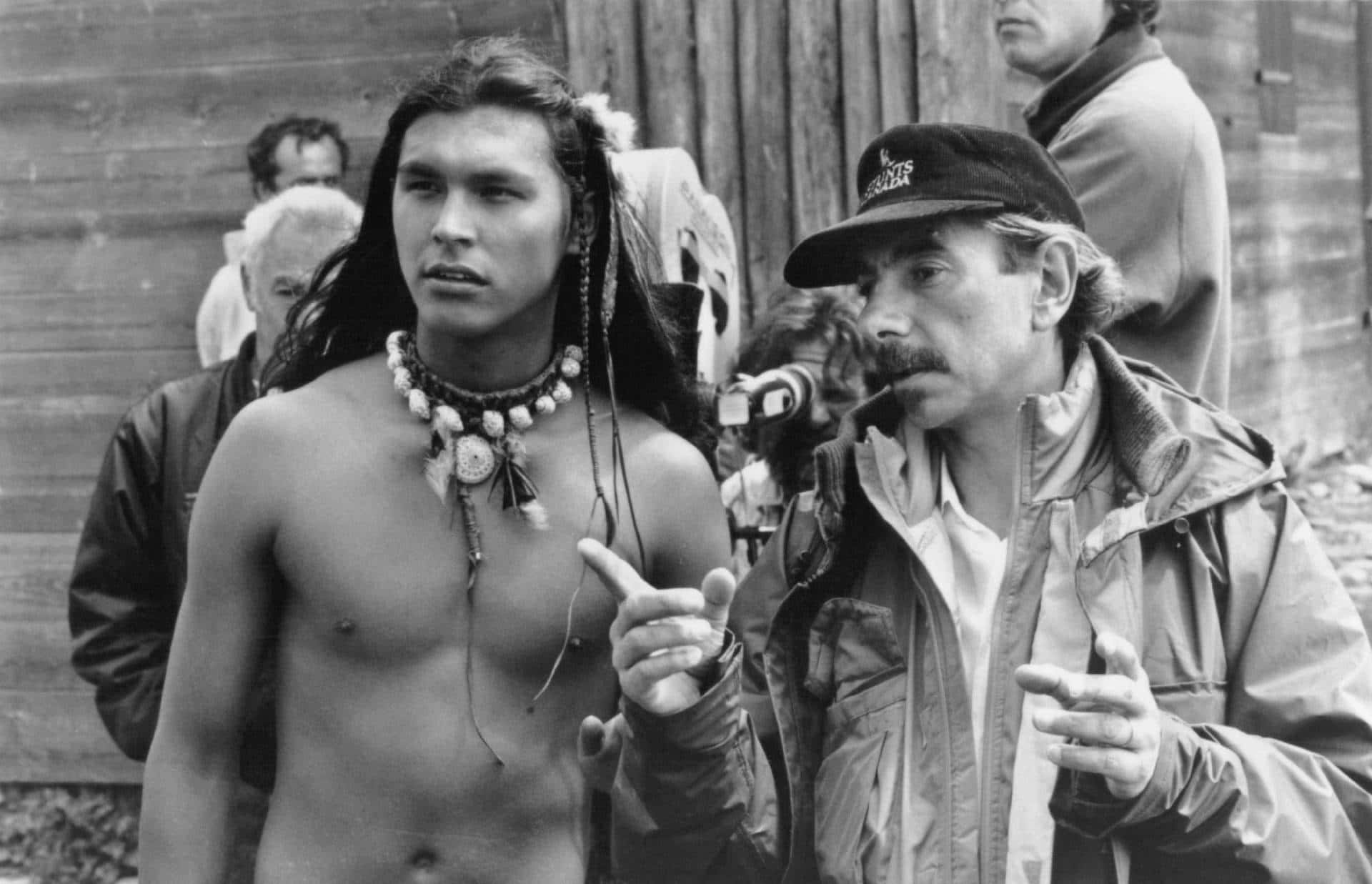 Adam Beach On Set With Director